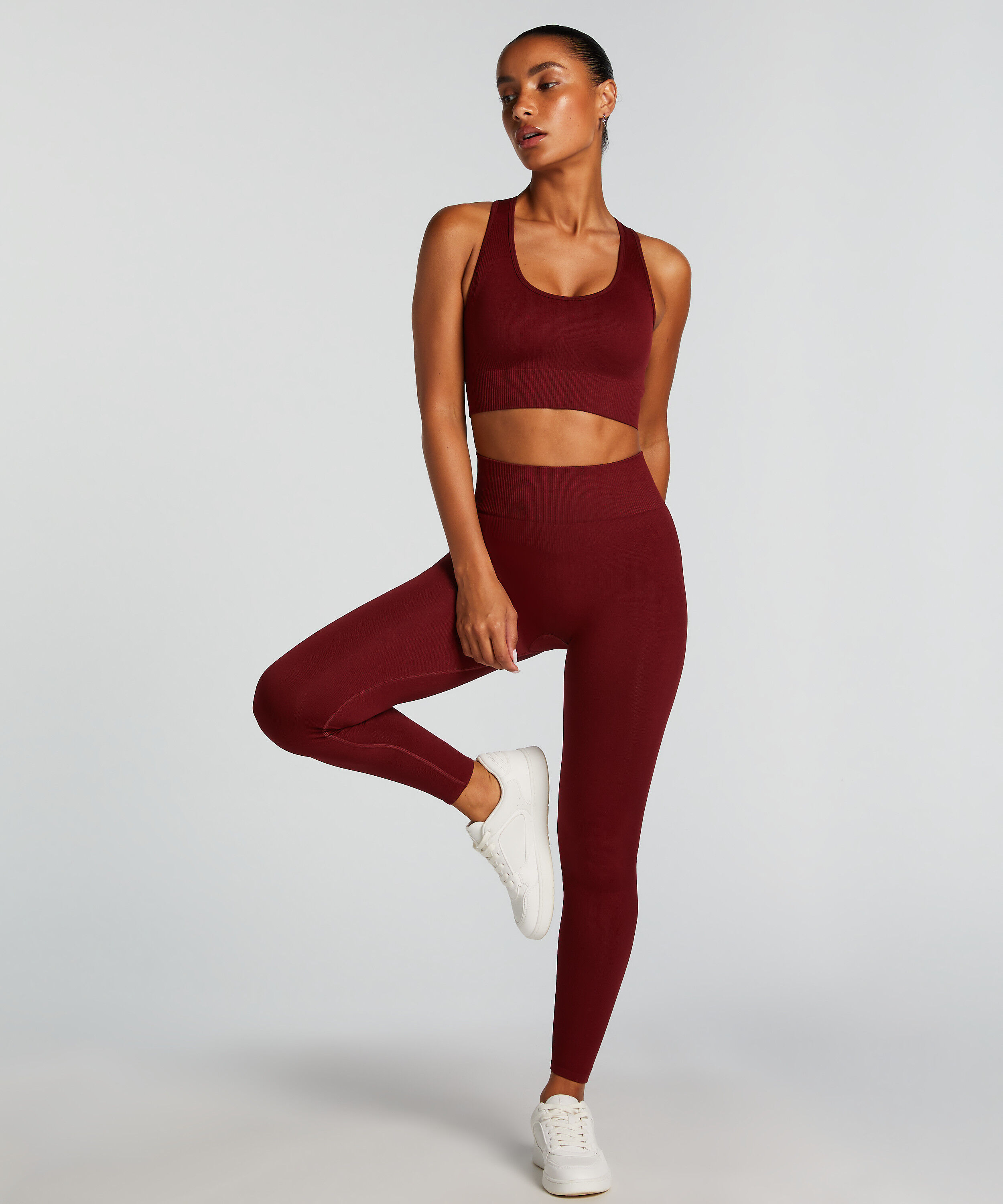 HKMX High waisted naadloze sportlegging, Rood