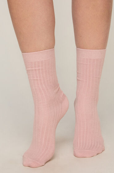 Hunkemöller Cashmere Blend Ribbed Socks Roze