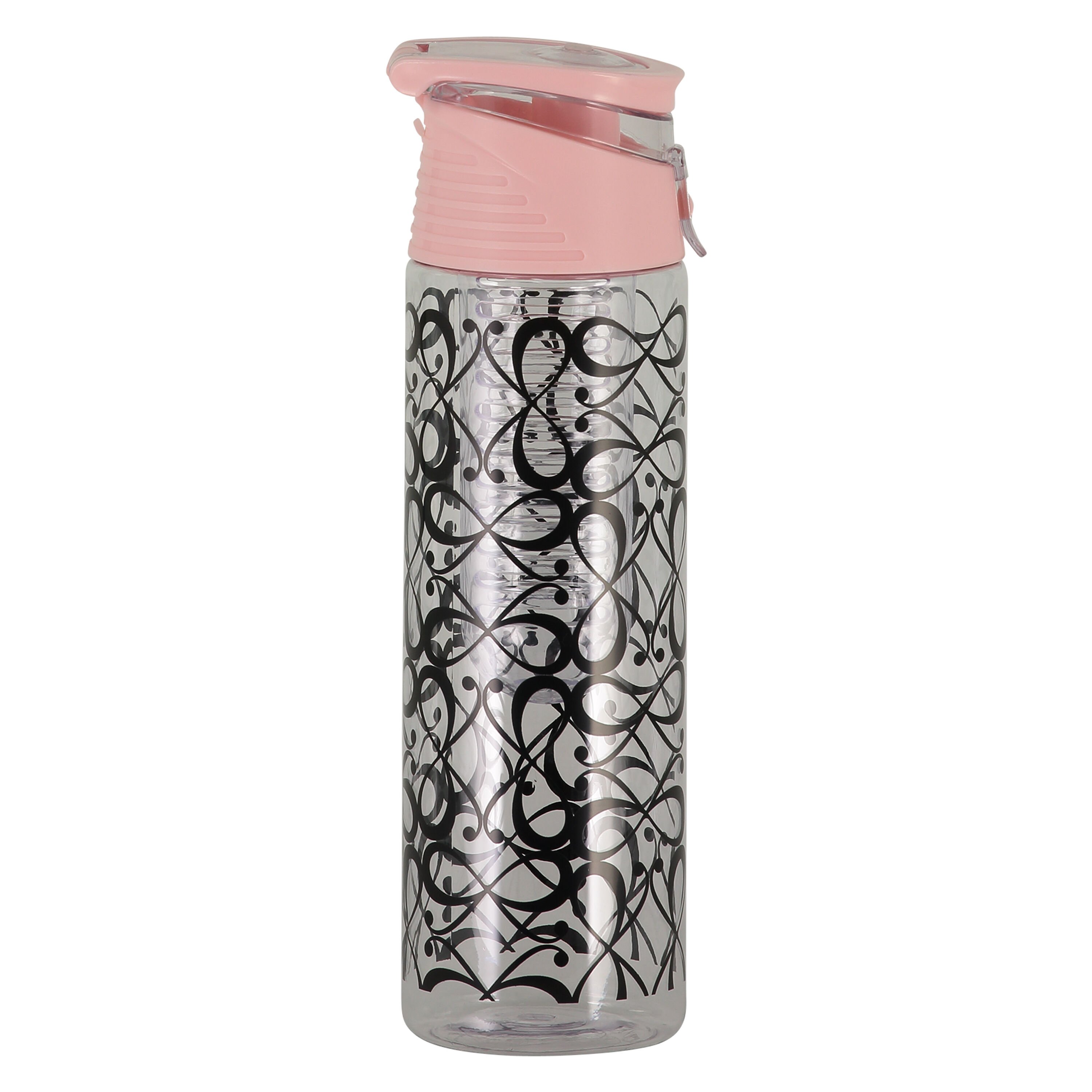 Patched infused water bottle, Roze Patched infused water bottle, Roze