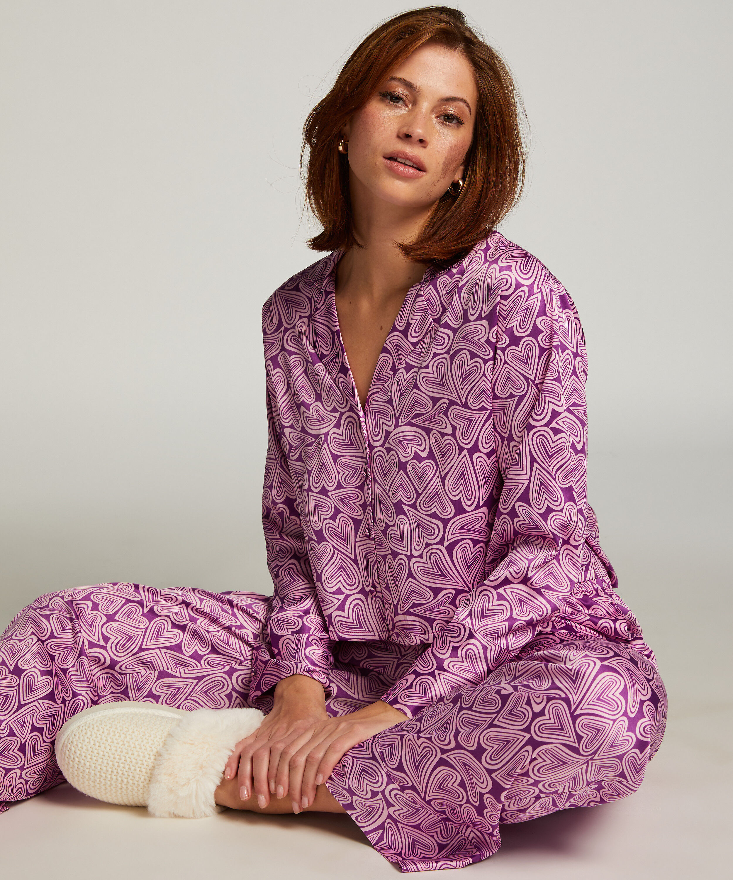 Jacket lange mouwen Satijn, Paars