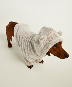 Fleece honden onesie, Bruin