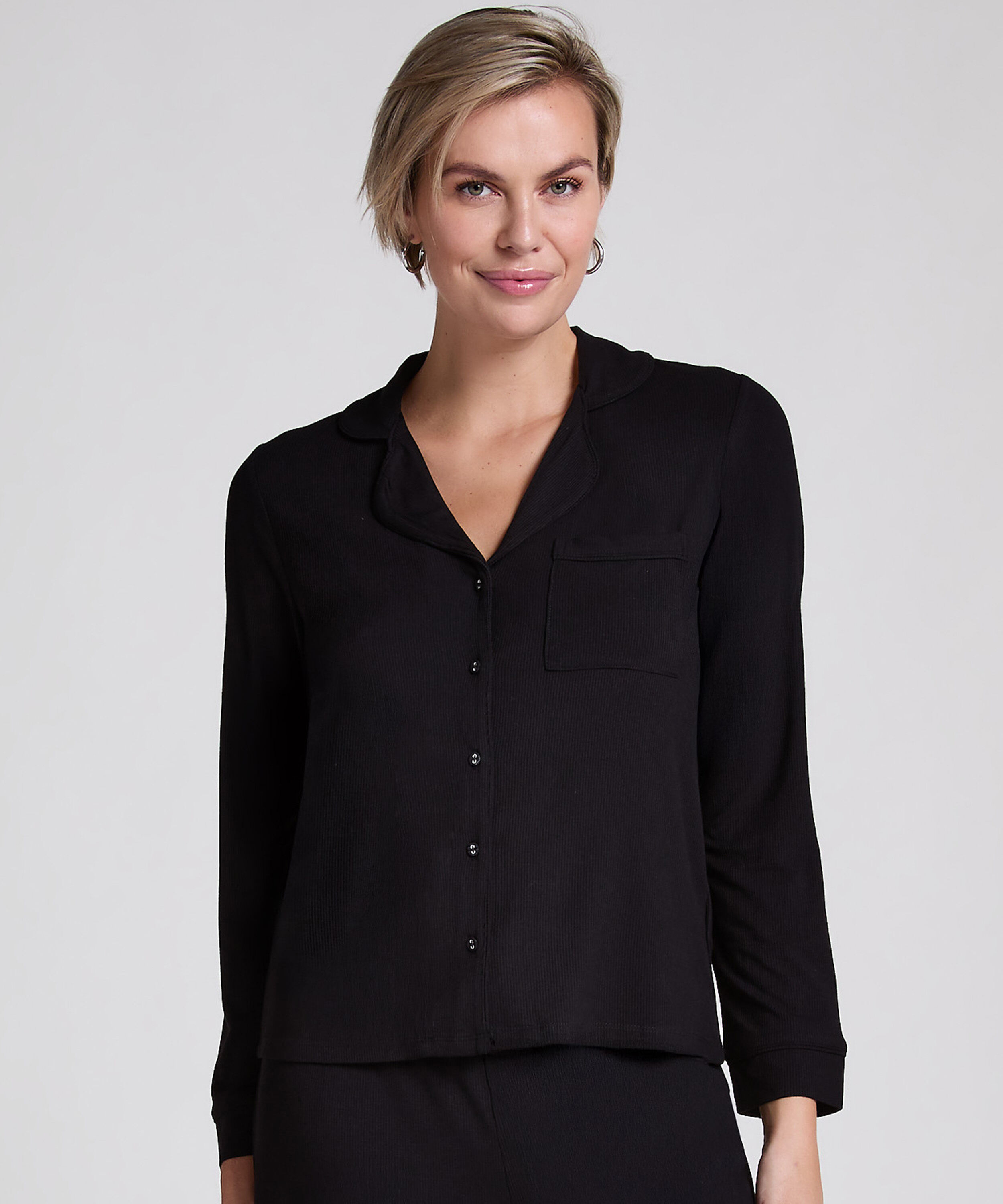 Jacket Rib Essential, Zwart