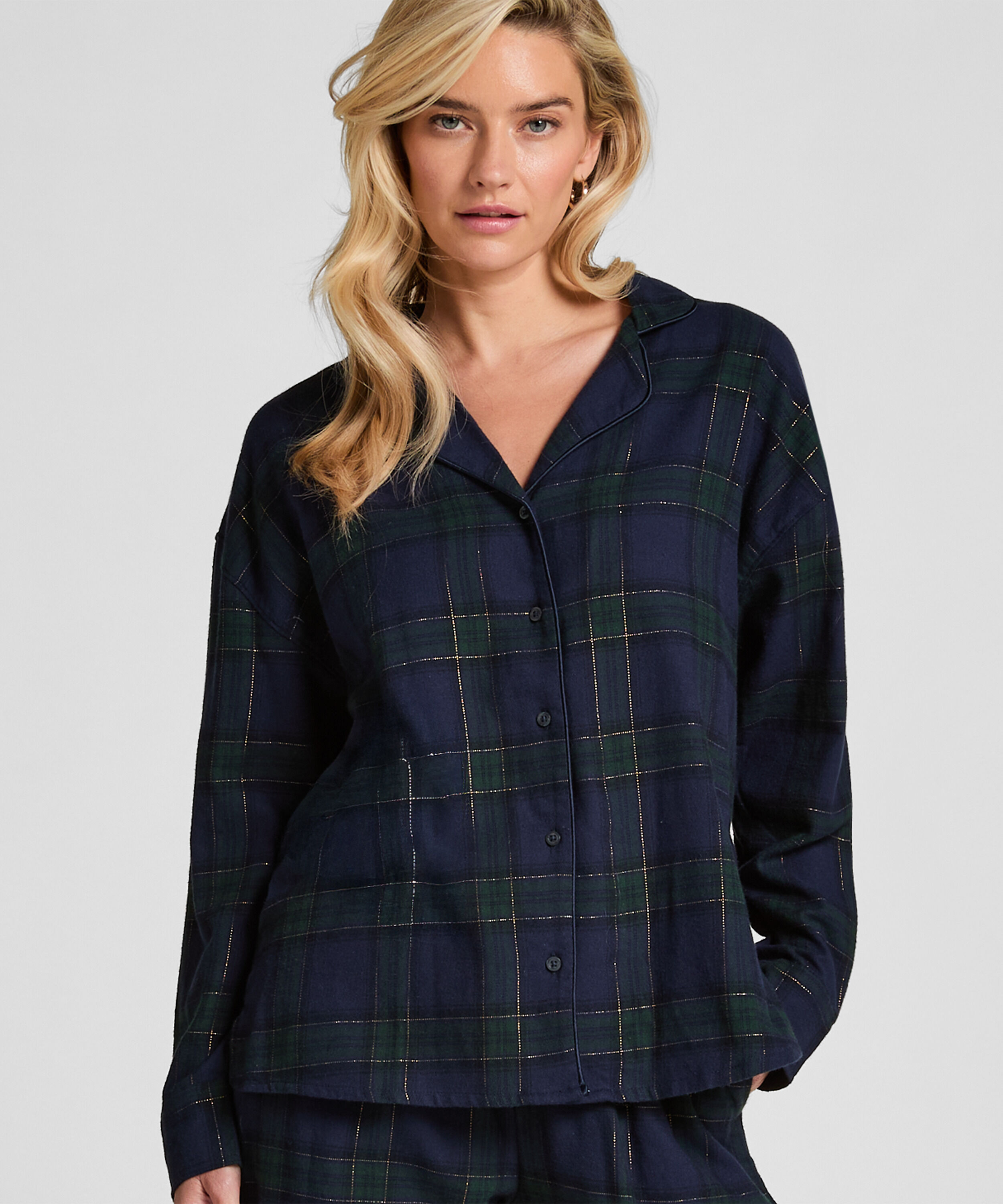 Pyjamatop Flannel, Blauw