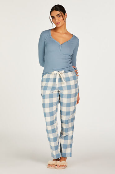 Hunkemöller Pyjamabroek Flannel Blauw