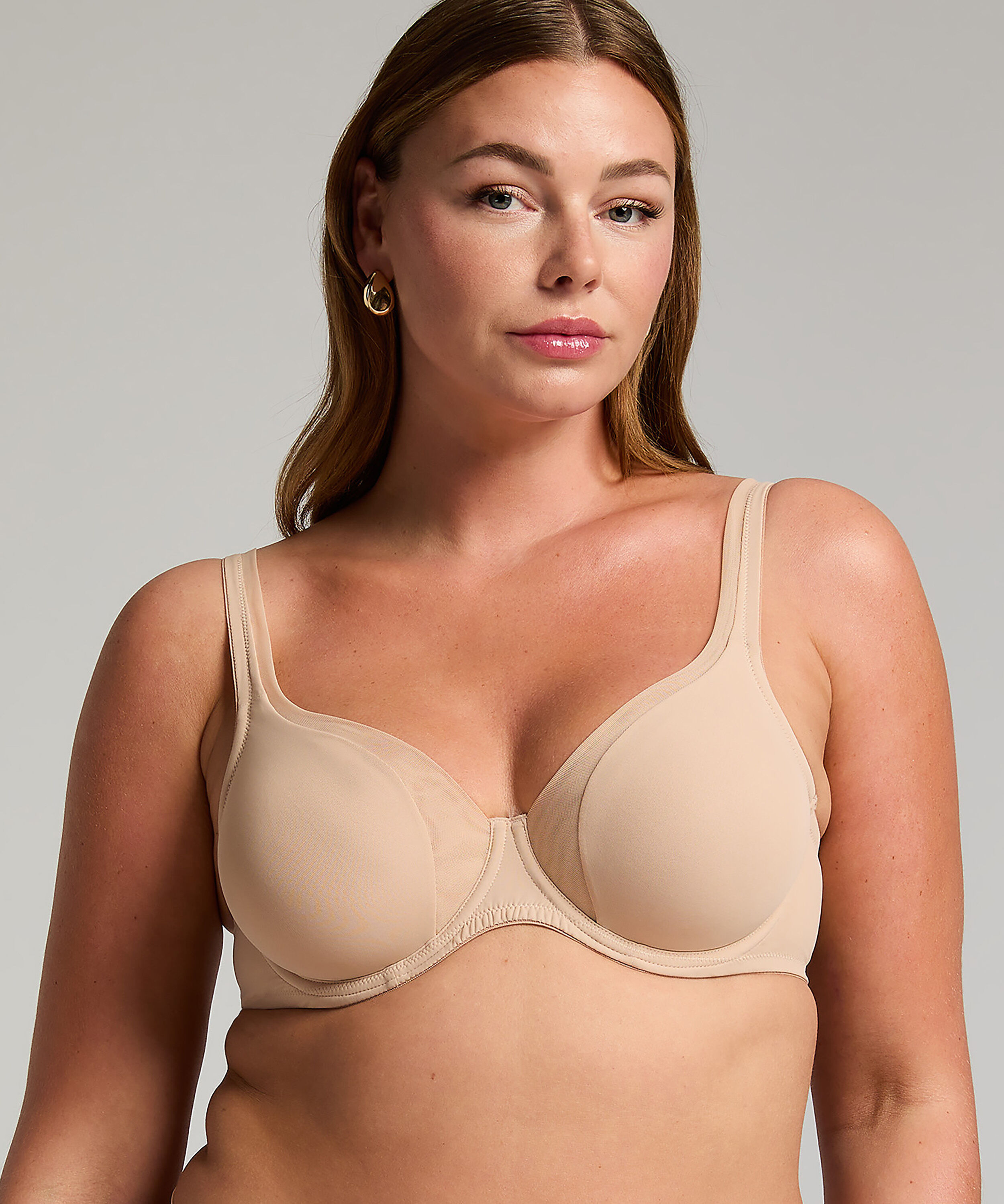 Niet-voorgevormde beugel bh Mesh, Beige