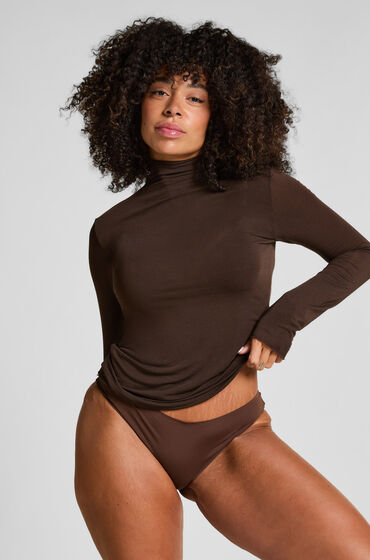 Hunkemöller super soft Turtleneck shirt met Cashmere Bruin