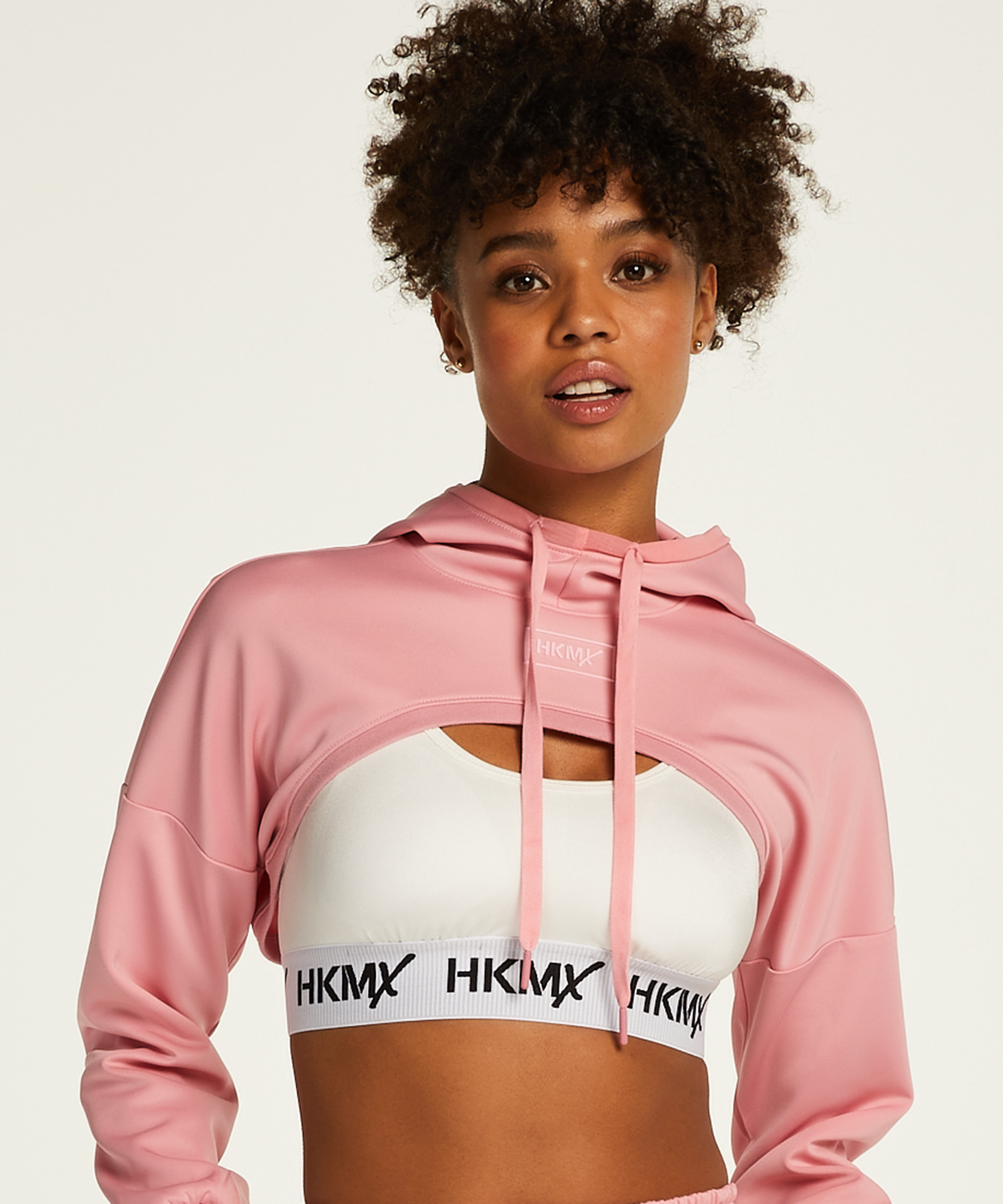 HKMX Cropped Hoodie, Roze, main