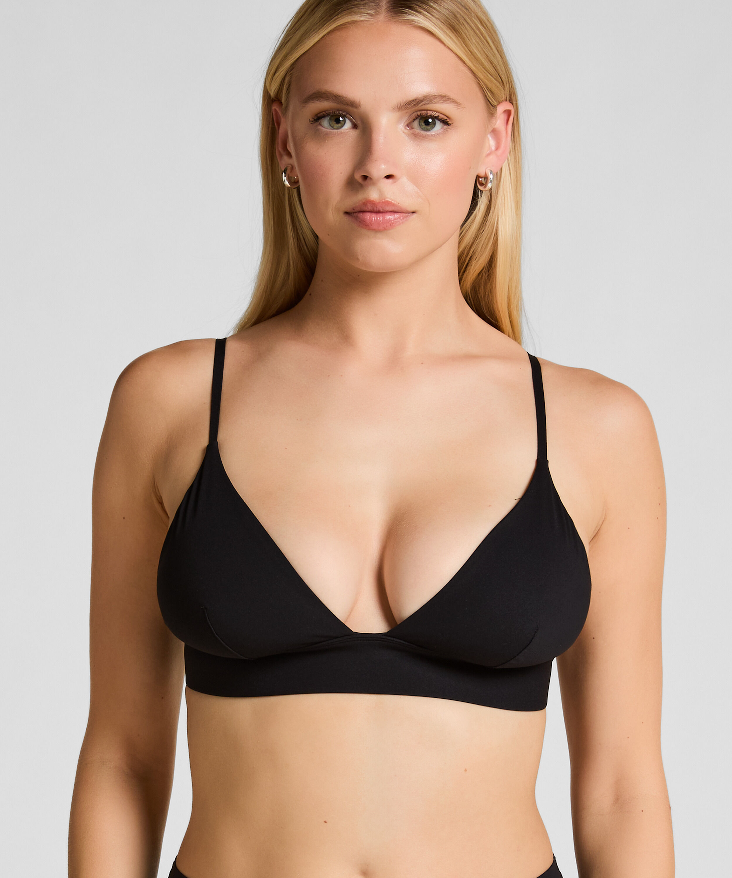 Triangel bralette Smooth, Zwart