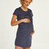 Zwangerschapsnachthemd met korte mouwen, Blauw