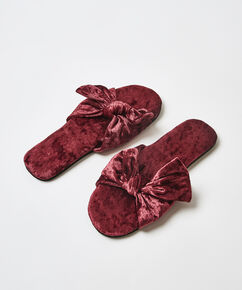 Velours Knot Slipper, Rood
