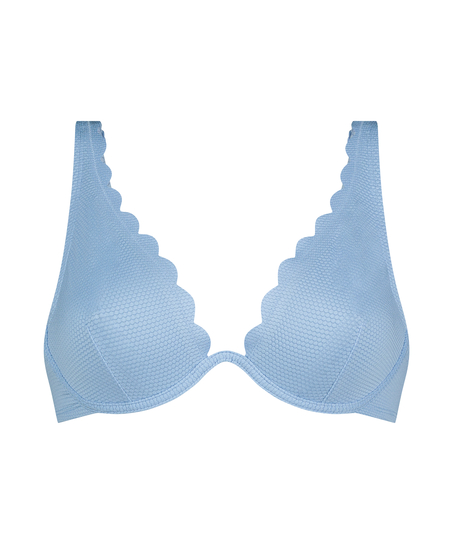 Niet-voorgevormde beugel bikinitop Scallop, Blauw