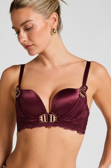 Hunkem&ouml;ller Voorgevormde push-up longline beugel bh Avela Rood