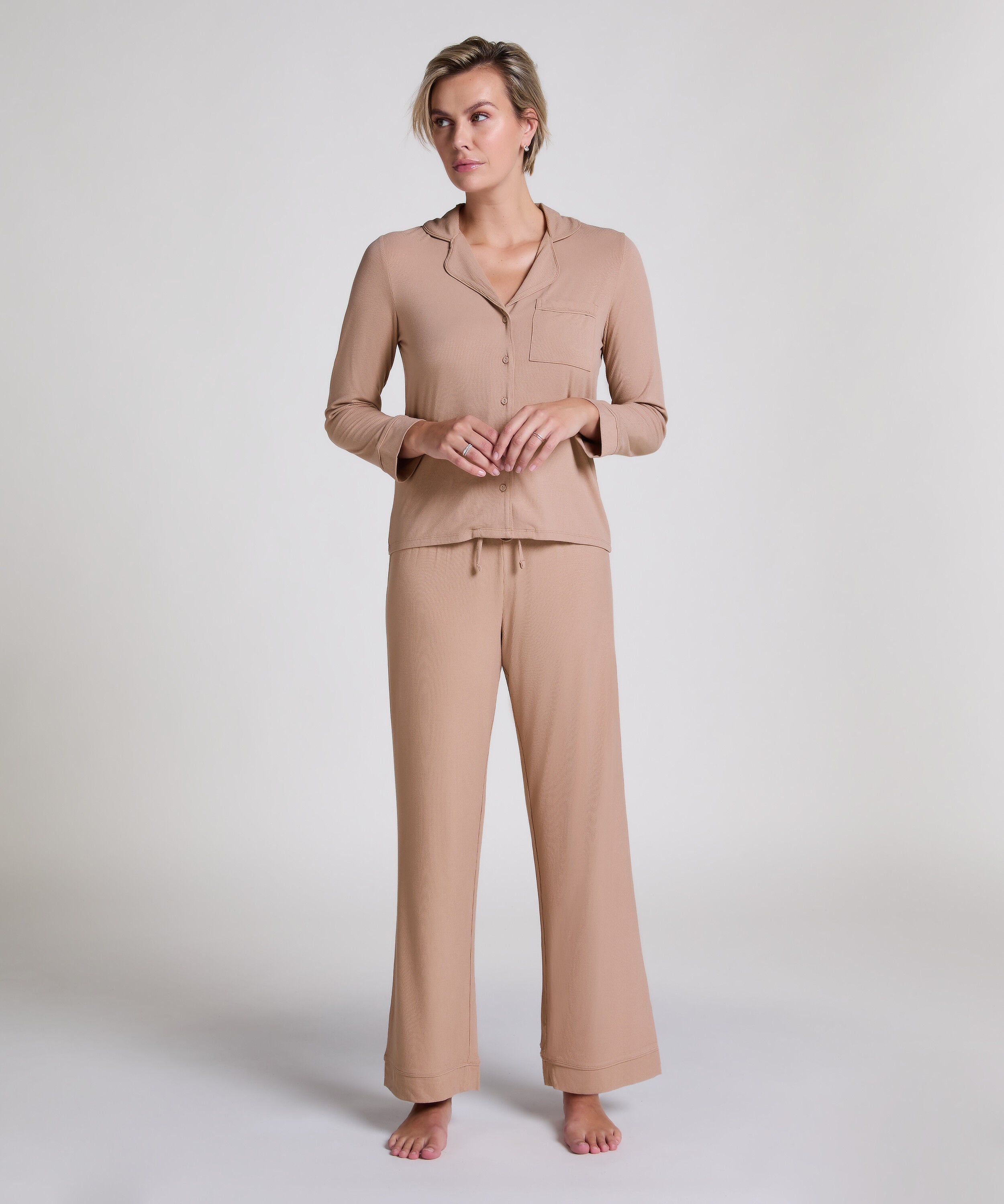 Broek Rib Essential, Beige