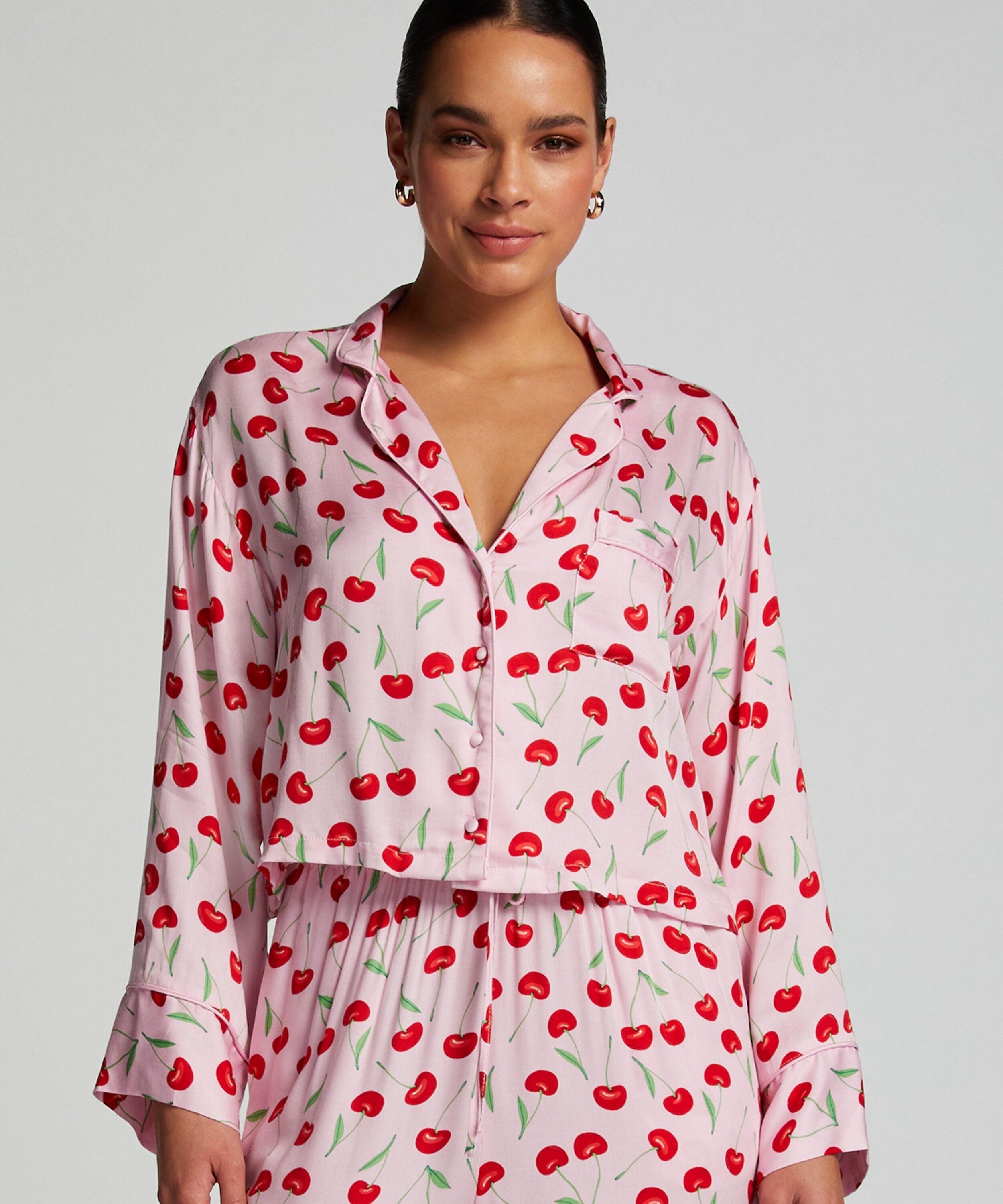 Pyjama top Twill, Roze