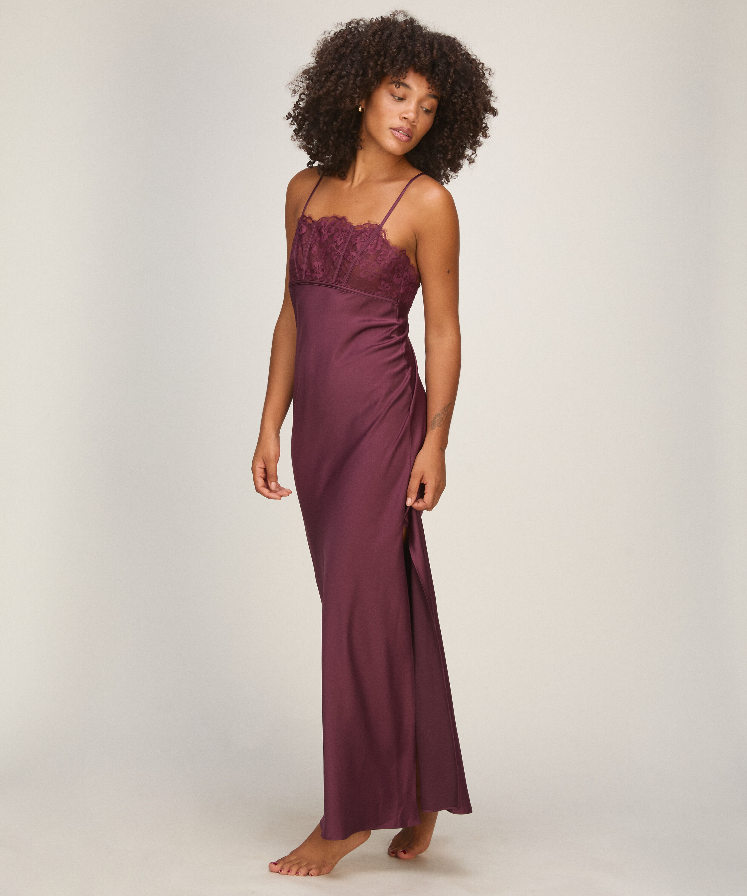 Lange Slipdress Lana, Paars Lange Slipdress Lana, Paars