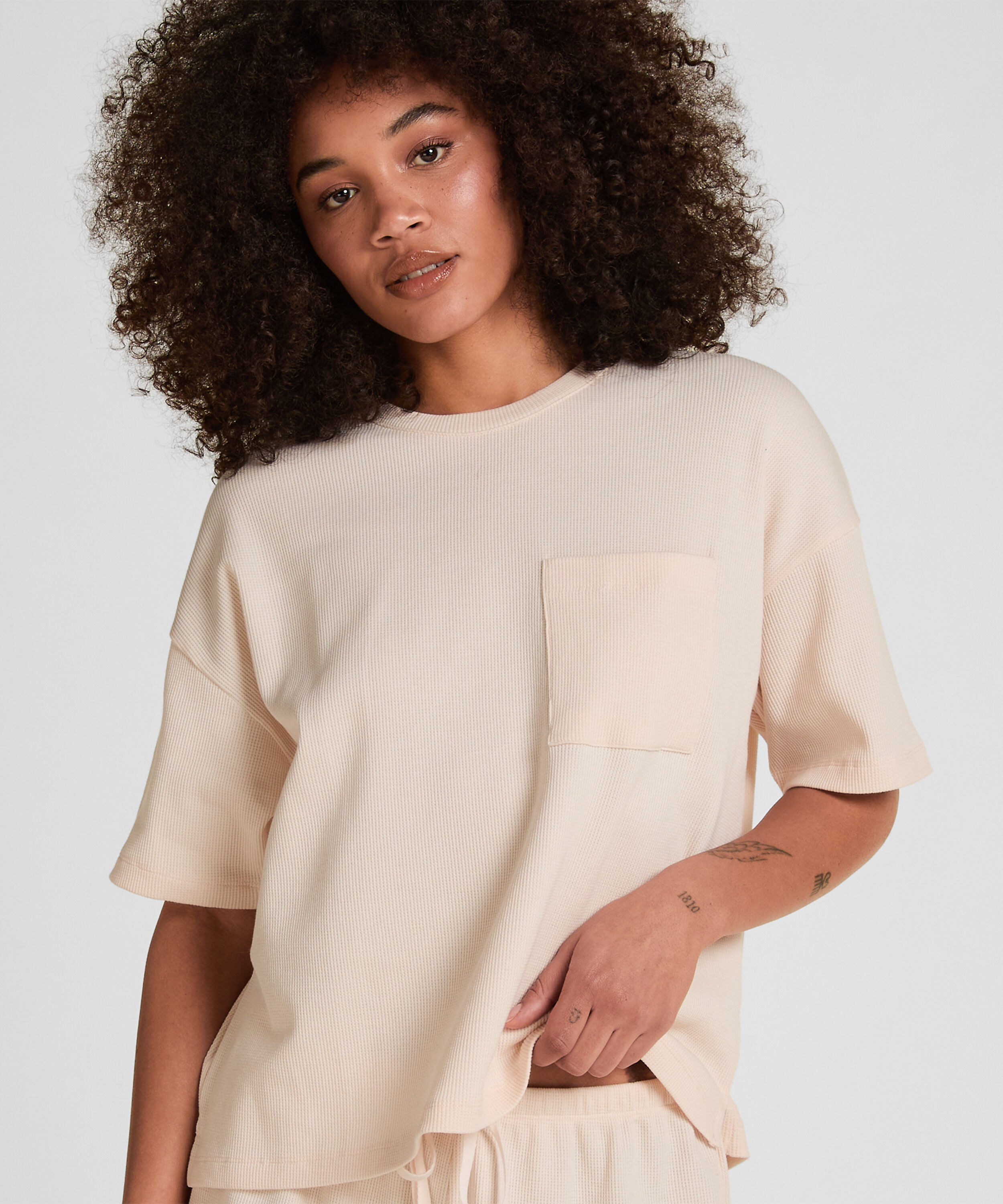Pyjama Top Waffle, Roze