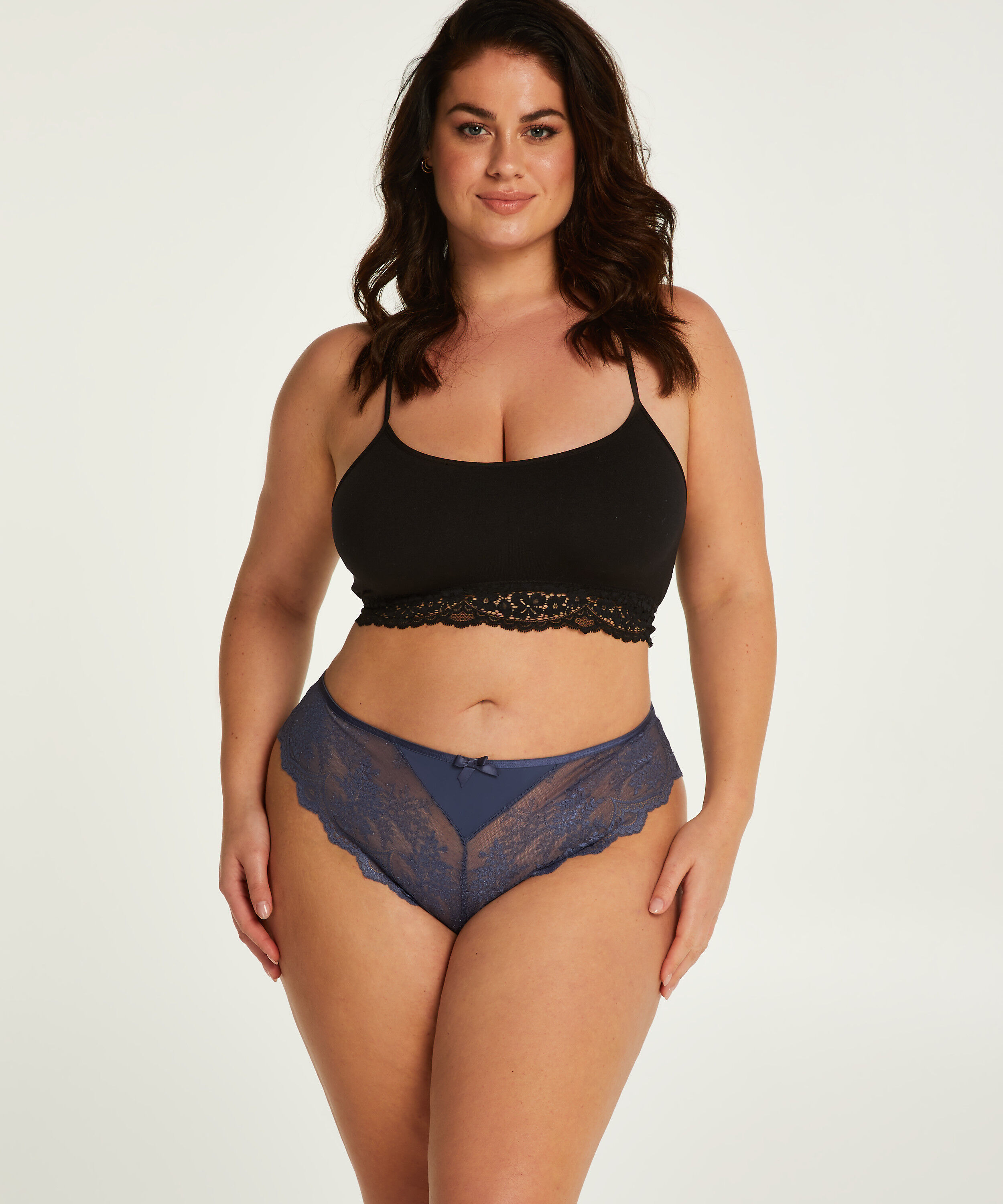 Hoog uitgesneden brazilian Heira Curvy, Blauw Hoog uitgesneden brazilian Heira Curvy, Blauw
