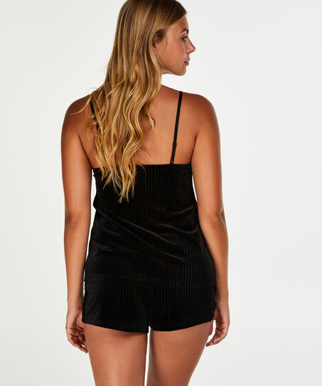 Cami Velours Rib Lace, Groen