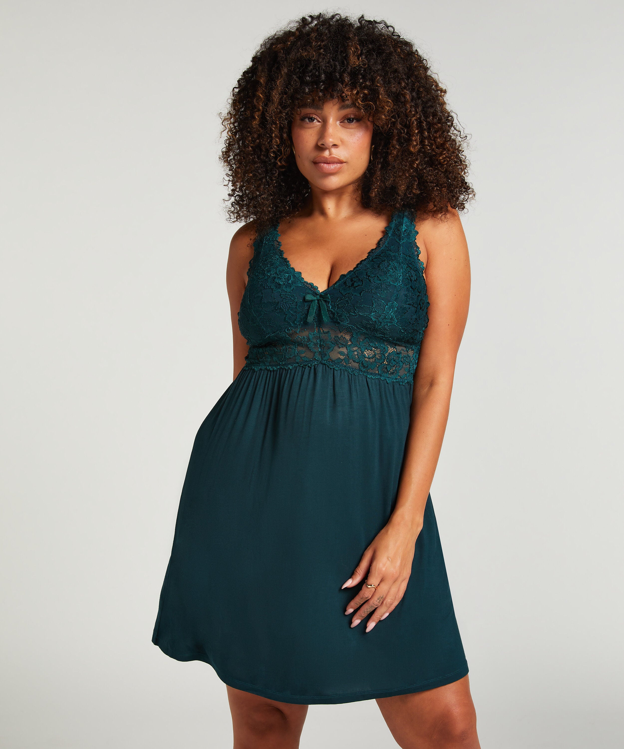 Slipdress Nora Lace, Groen