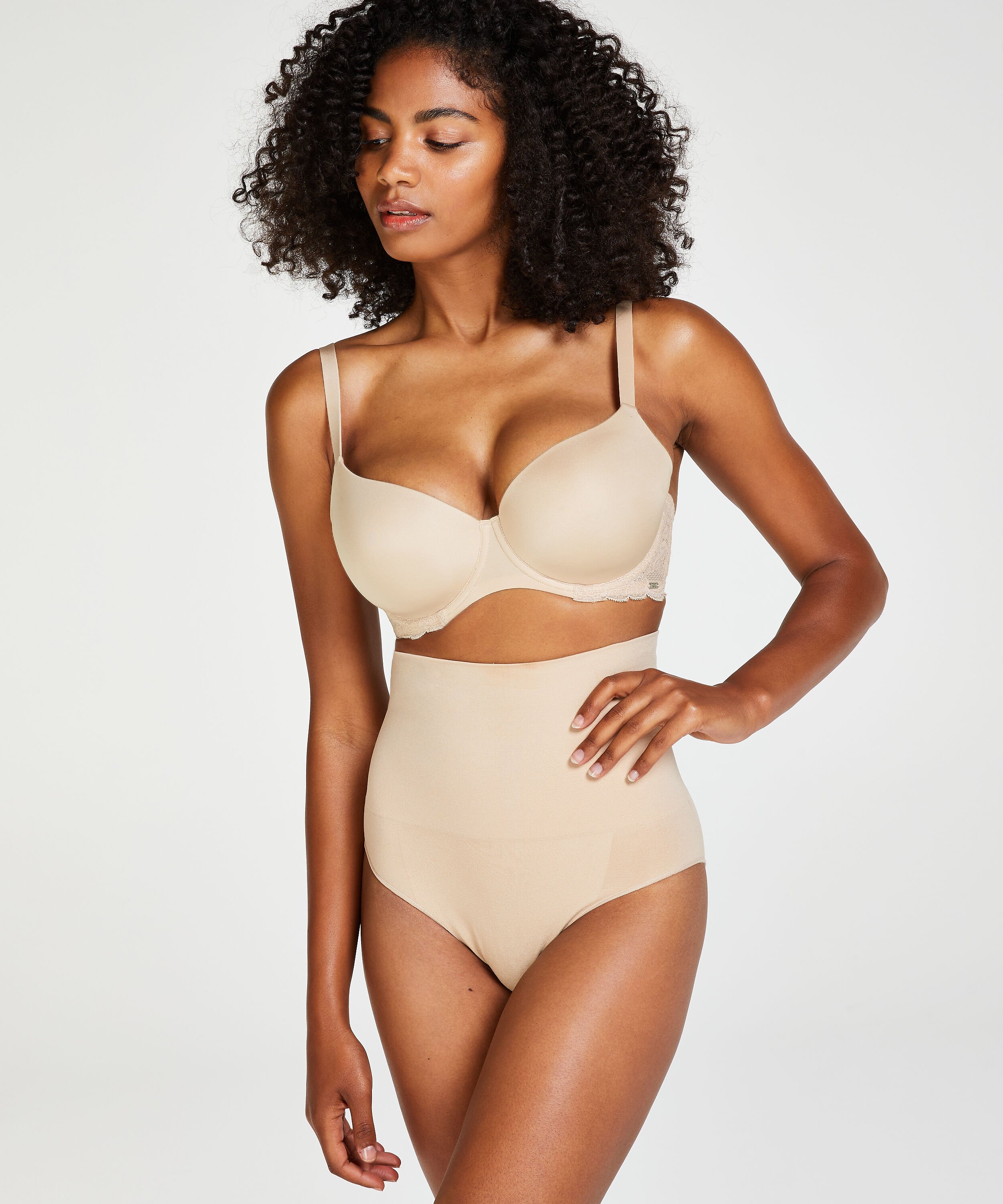 Verstevigende hoge slip, Beige