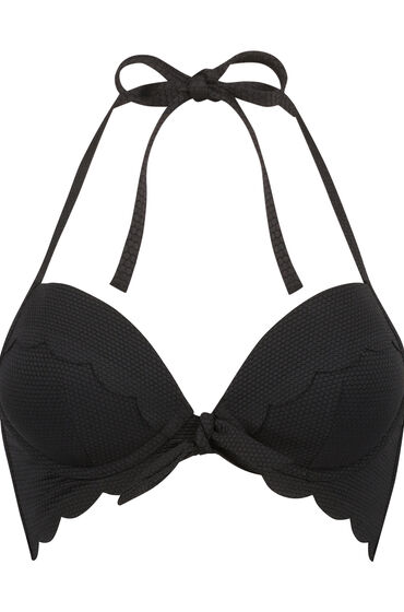 Hunkemöller Voorgevormde push-up beugel bikinitop Scallop Cup A - E Zwart