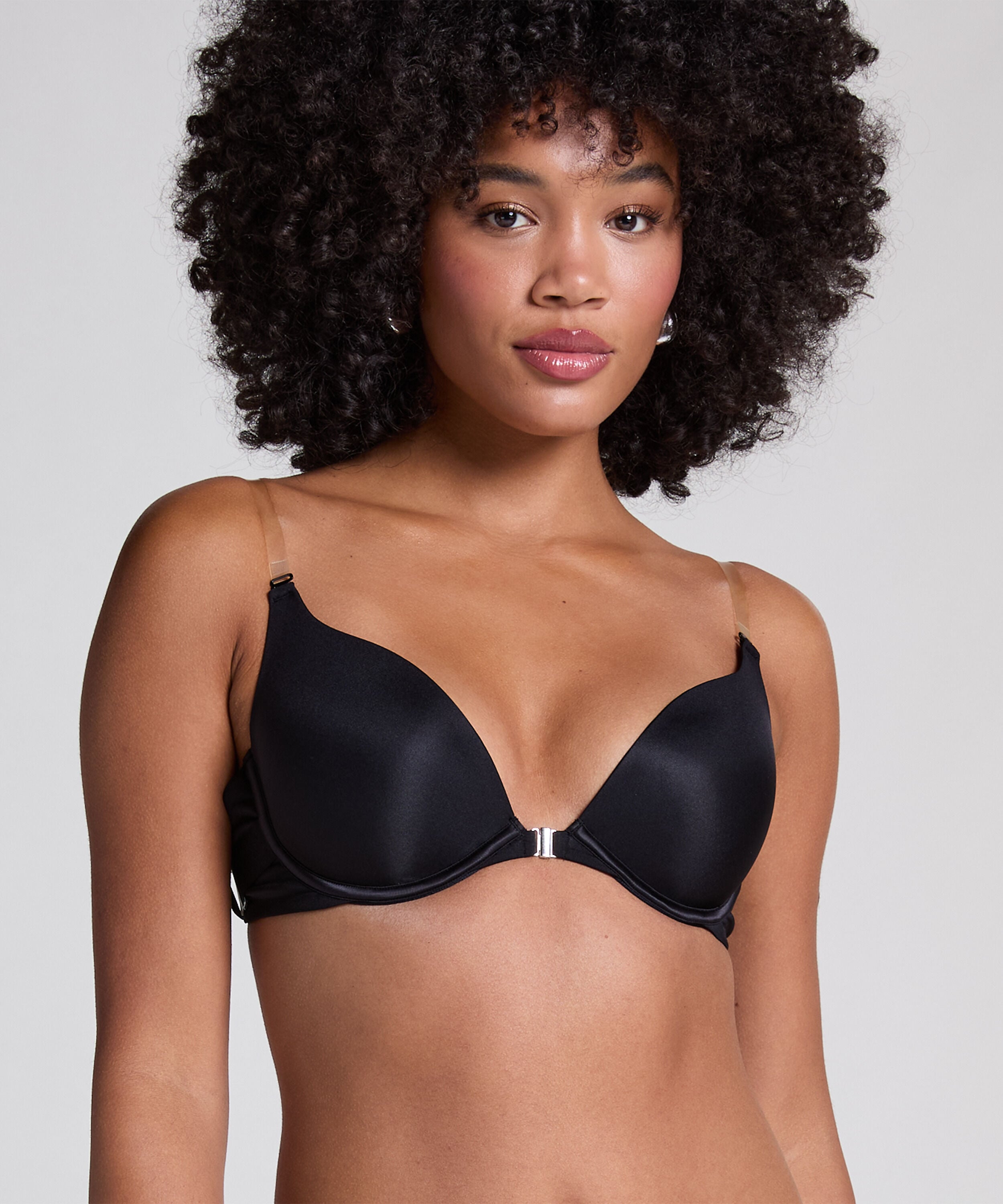 Voorgevormde push-up beugel bh Transparant, Zwart