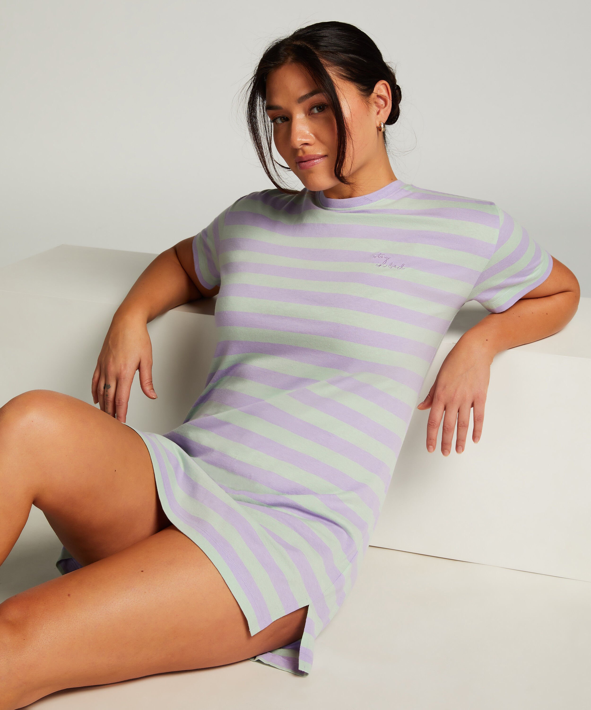 Nachthemd ronde hals, Groen Nachthemd ronde hals, Groen