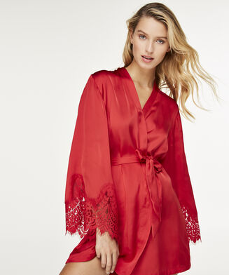Kimono Satin lace, Rood