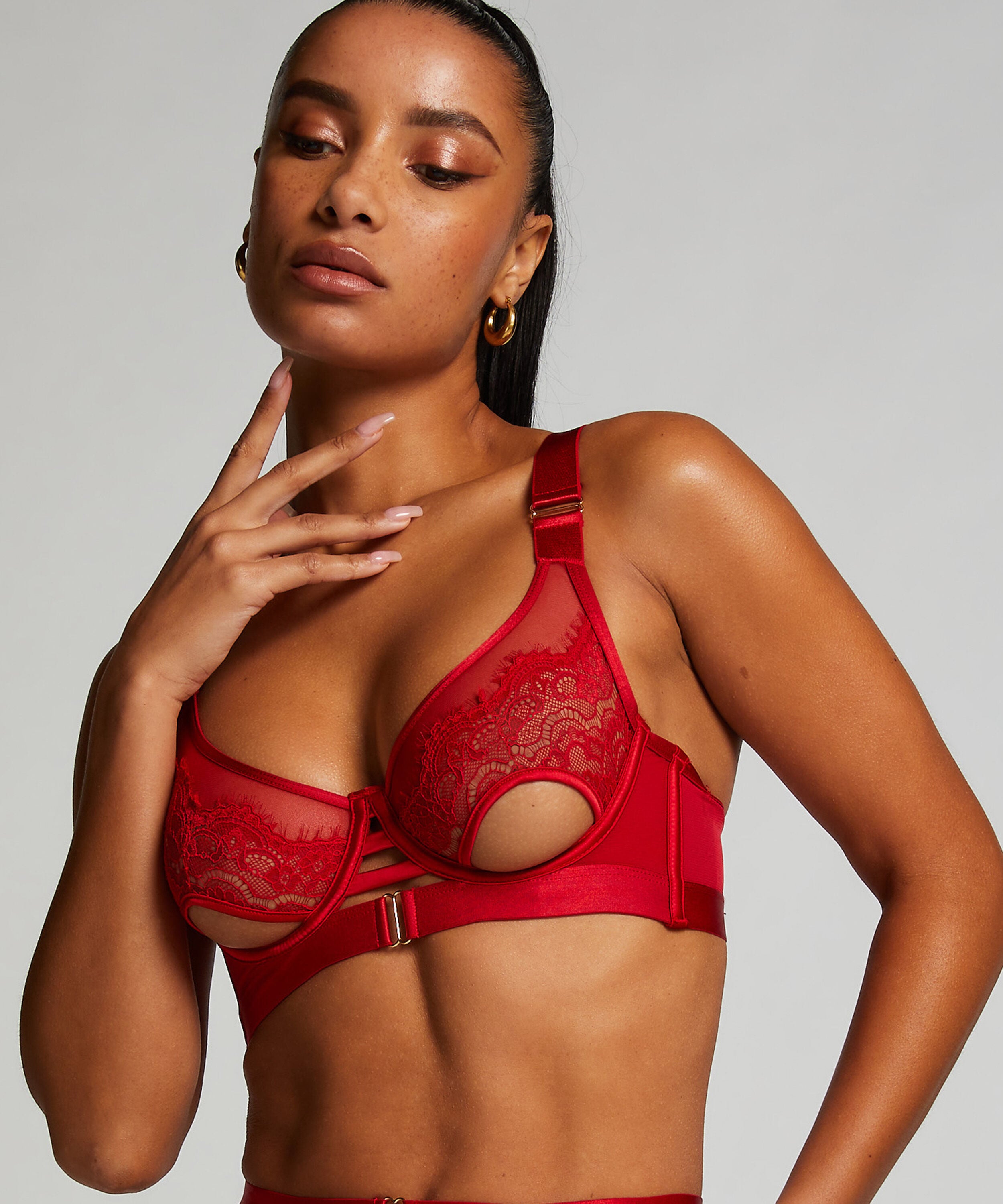 Niet-voorgevormde beugel bh Aurelia, Rood