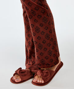 Velours Knot Slipper, Bruin