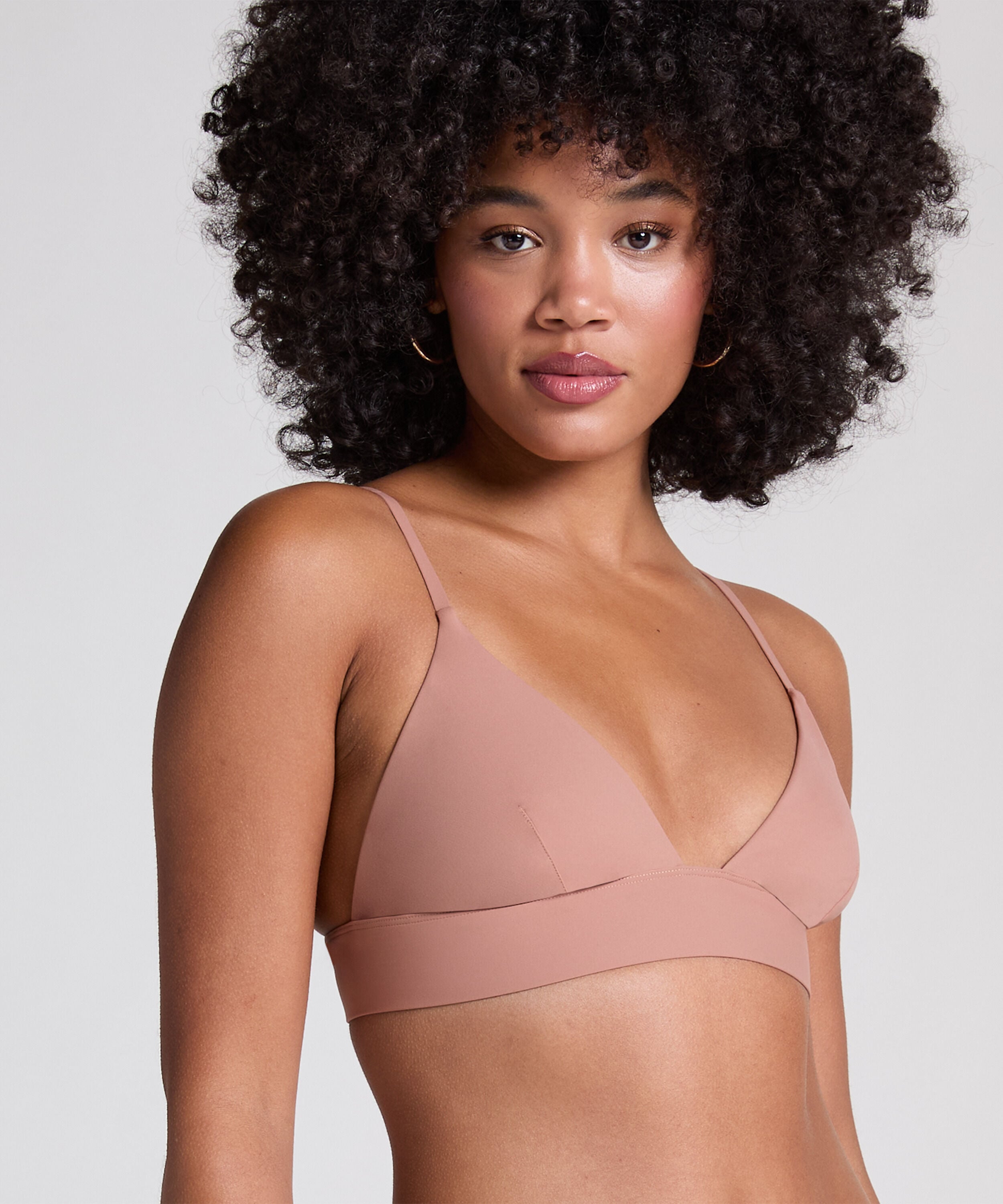 Triangel bralette Smooth, Bruin