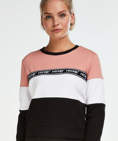 HKMX Sweater Fleece Colourblock, Roze