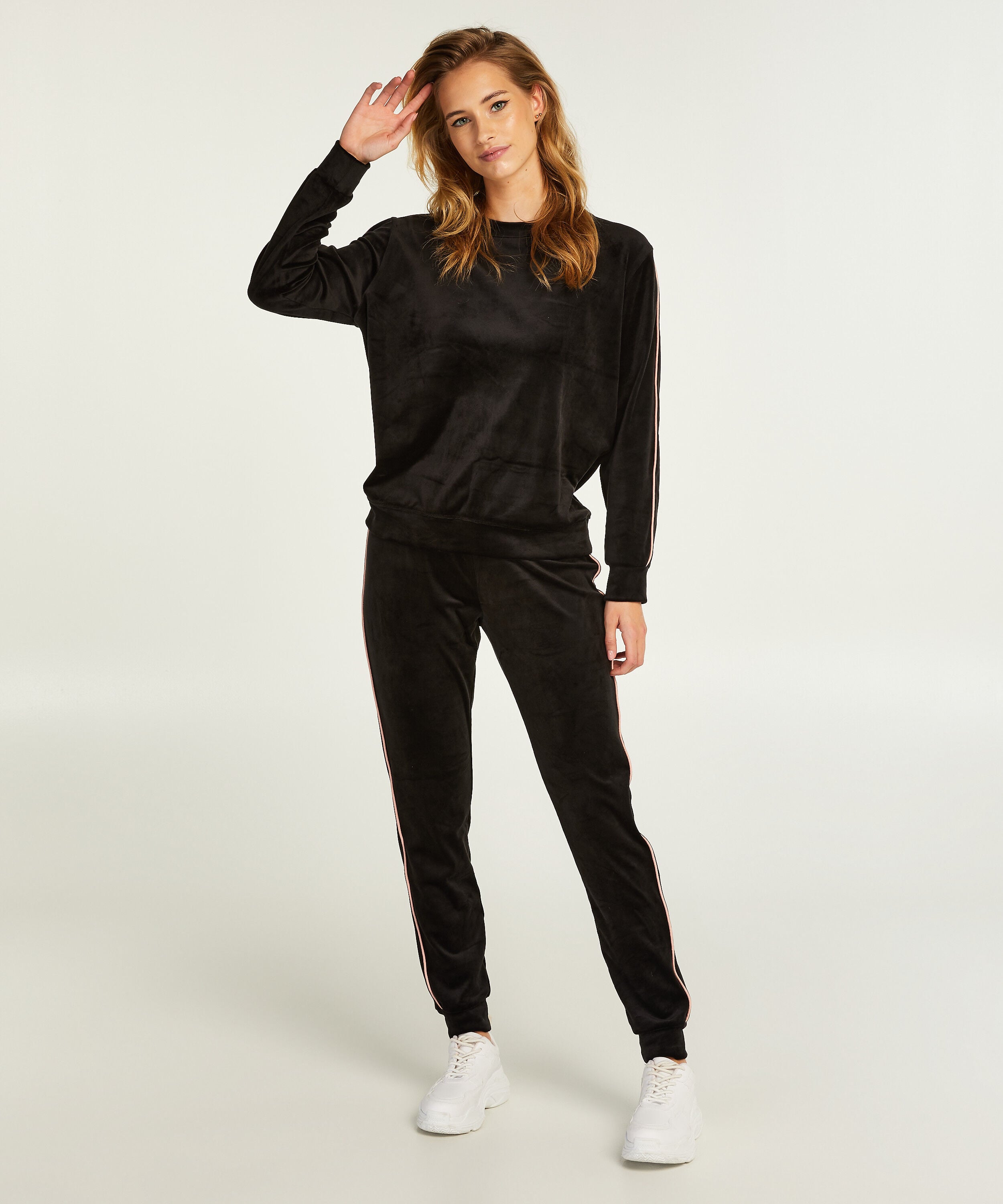 Jogger Velours, Zwart Jogger Velours, Zwart