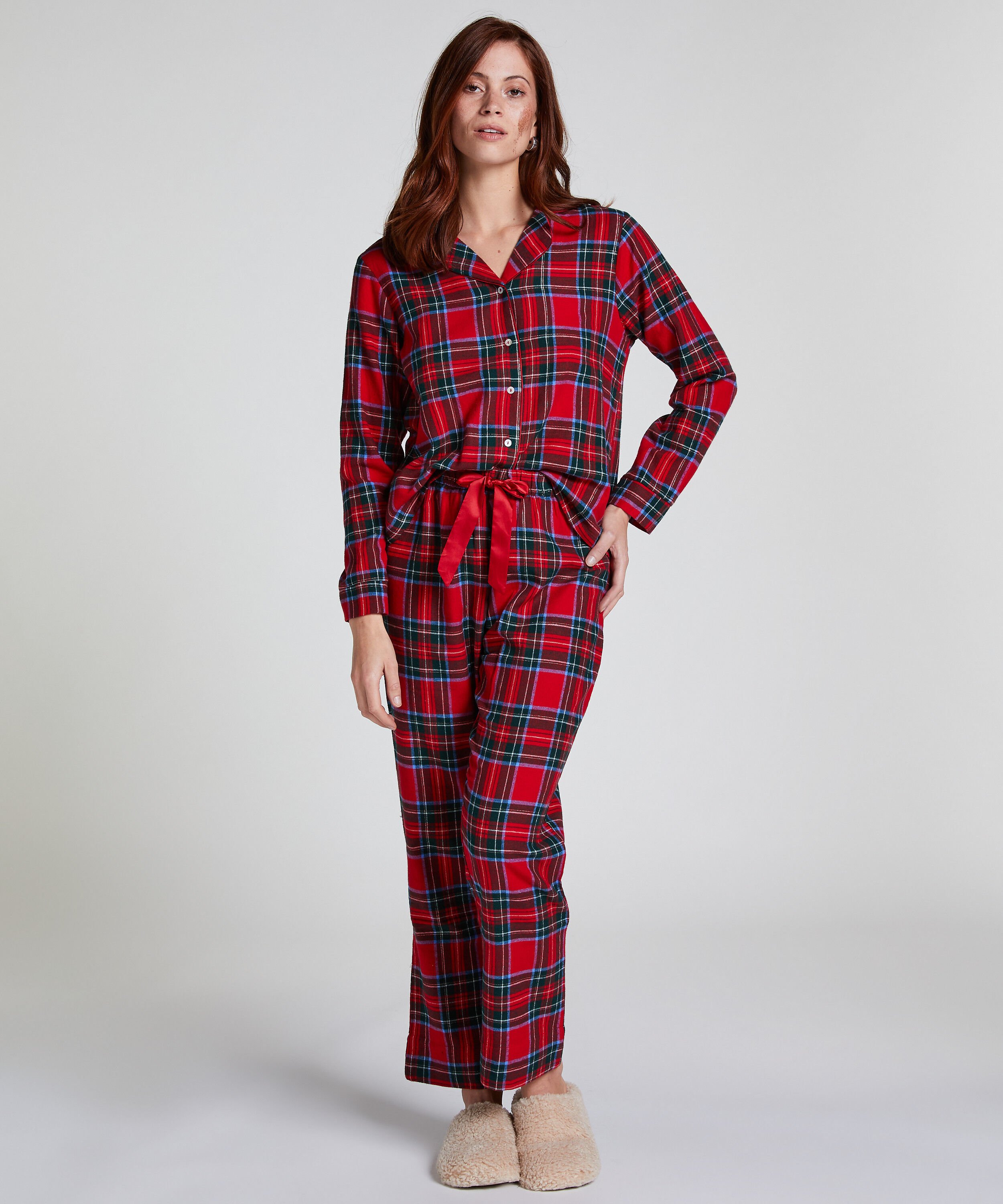 Pyjamaset Flannel, Rood Pyjamaset Flannel, Rood
