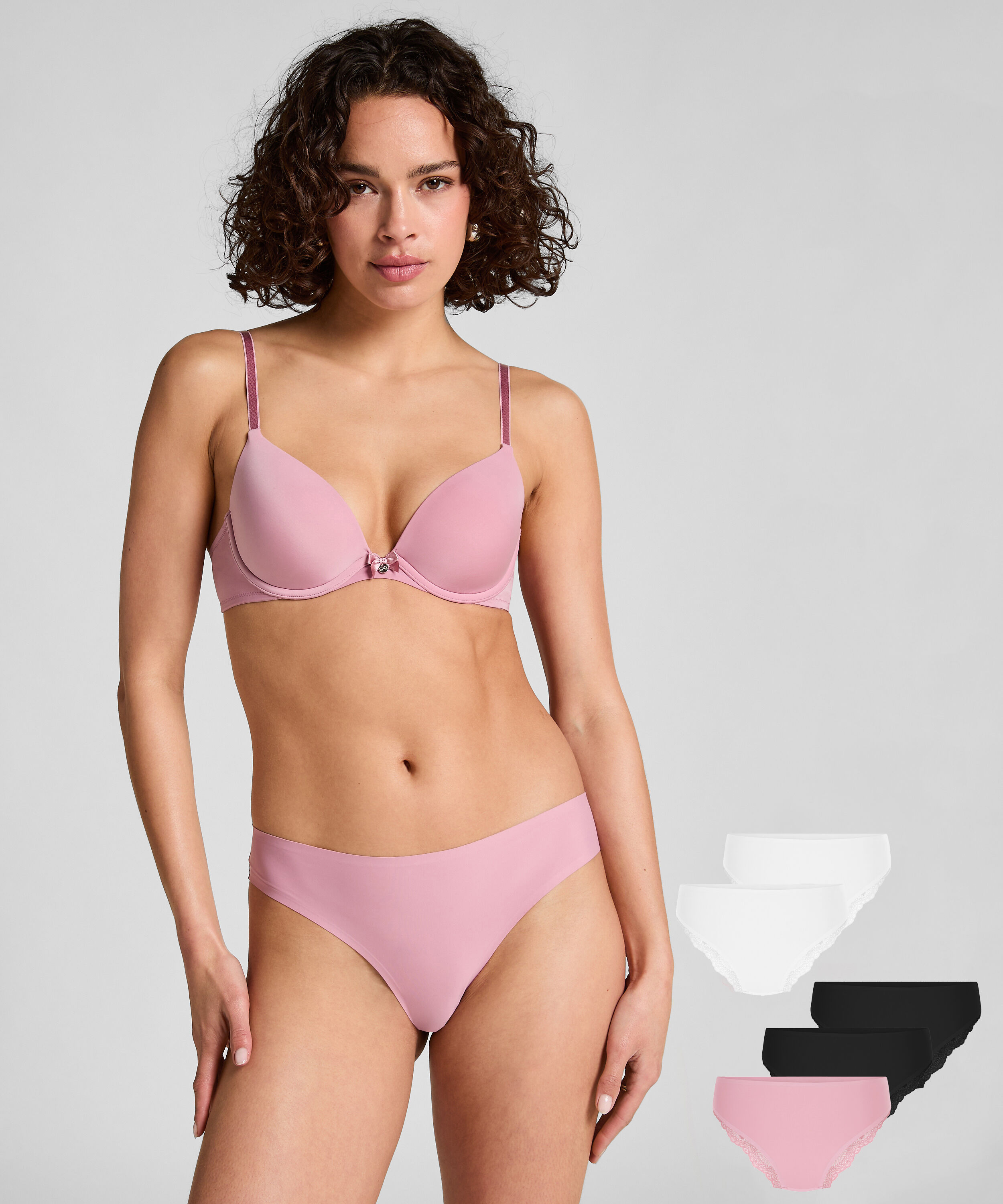 5-pack invisible brazilian Lace Back, Roze