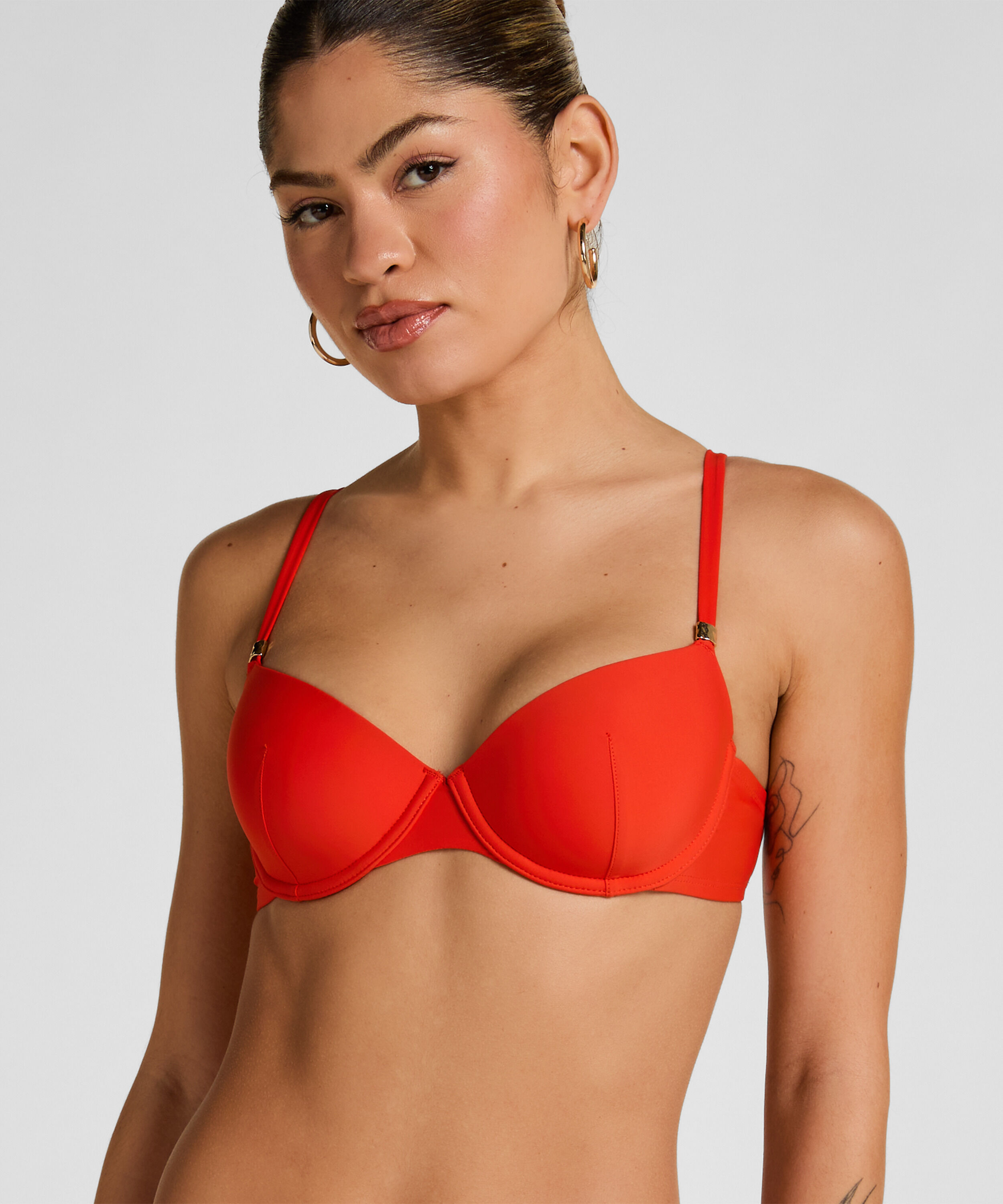 Voorgevormde Beugel Bikinitop Luxe, Rood