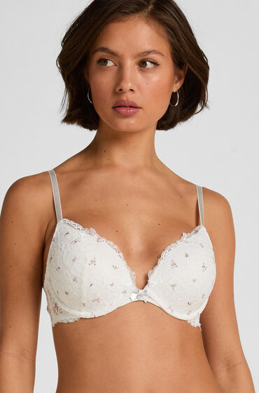 Hunkemöller Voorgevormde push-up beugel bh Marine Wit