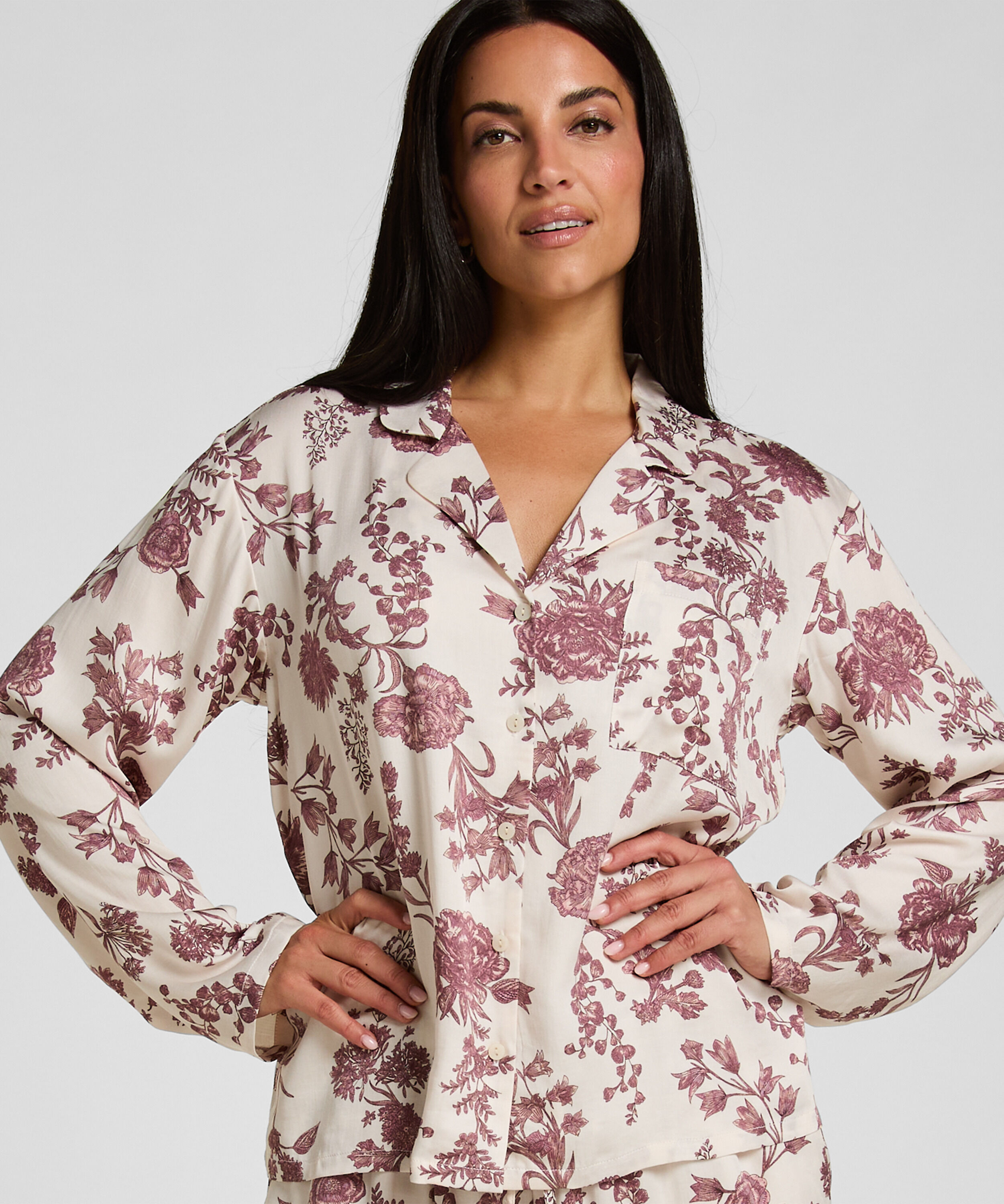 Pyjama Jasje Woven Print, Beige Pyjama Jasje Woven Print, Beige