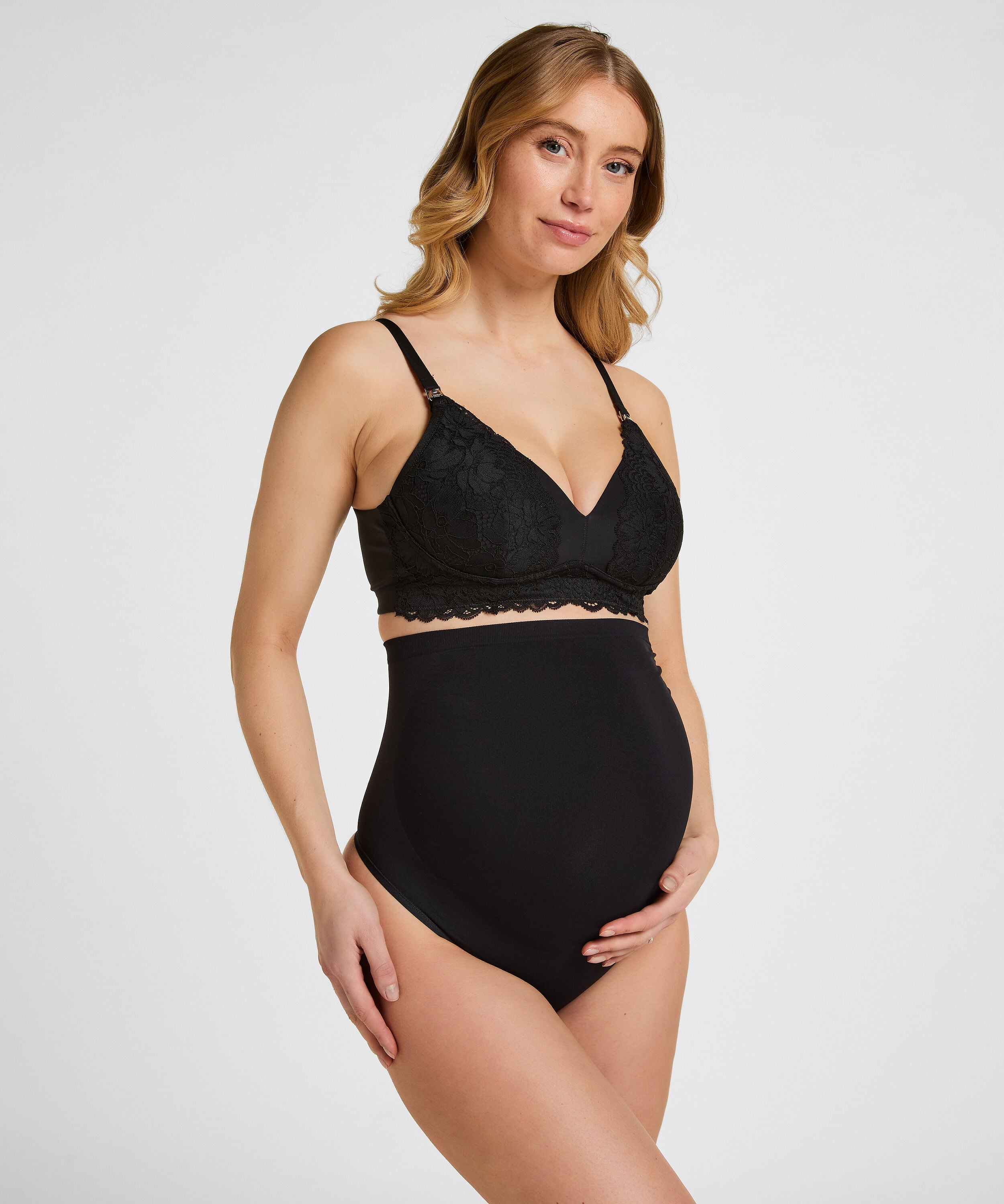Naadloze Zwangerschaps String, Zwart Naadloze Zwangerschaps String, Zwart