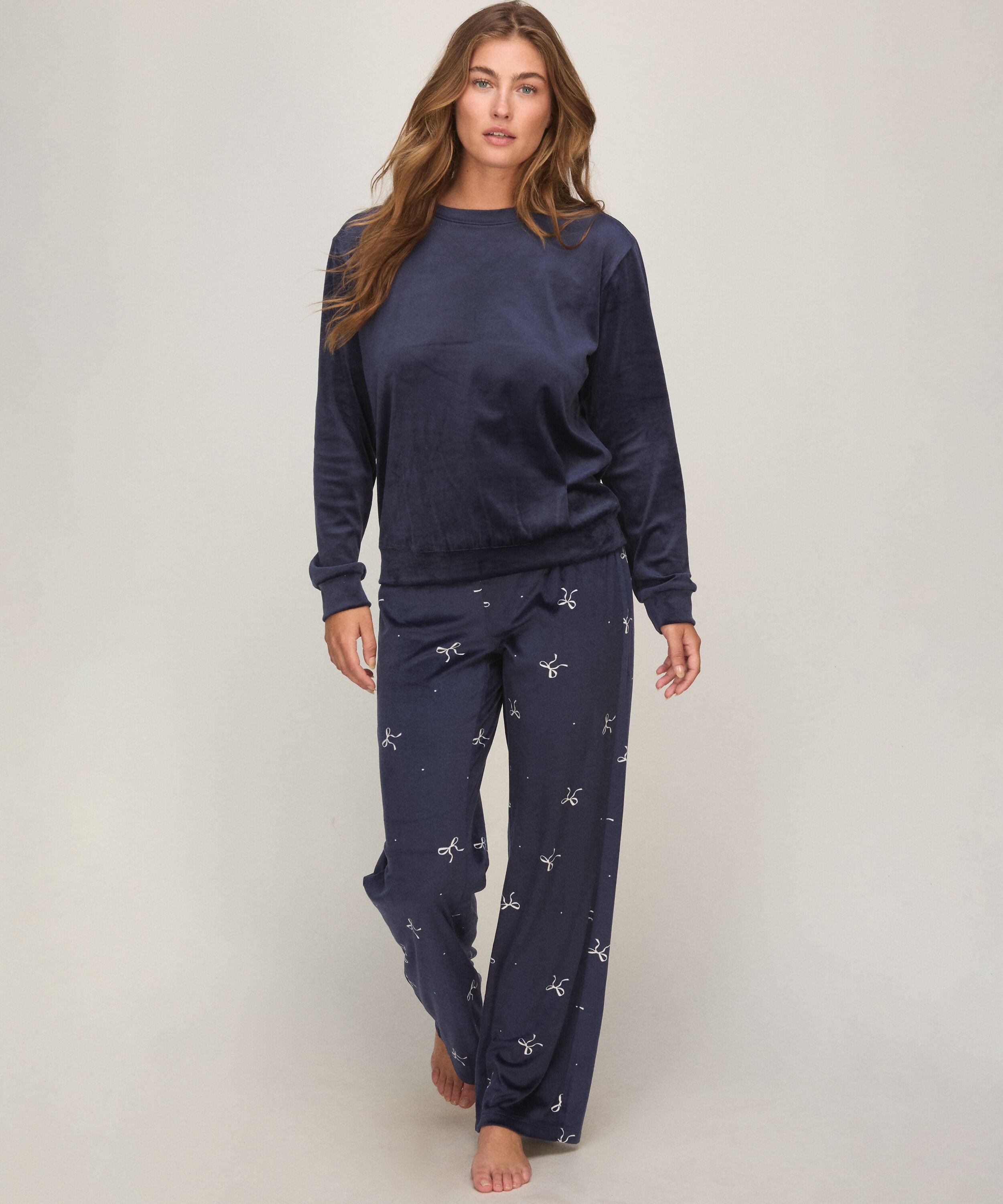 Pyjama Set Velours, Blauw