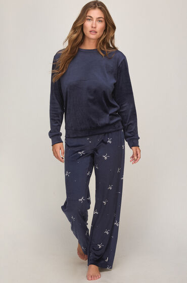 Hunkemöller Pyjama Set Velours Blauw