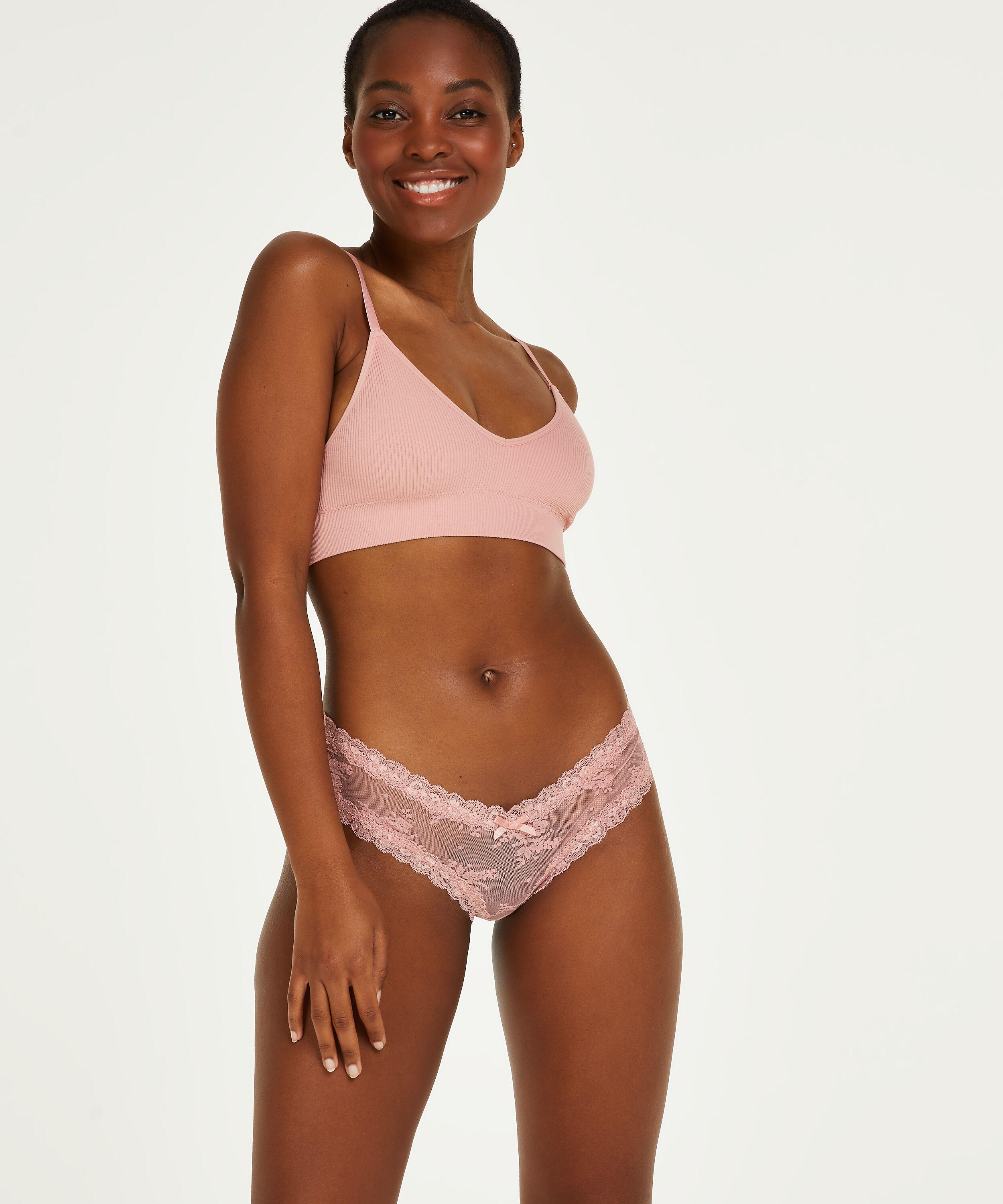 Brazilian V-shape Mesh, Roze