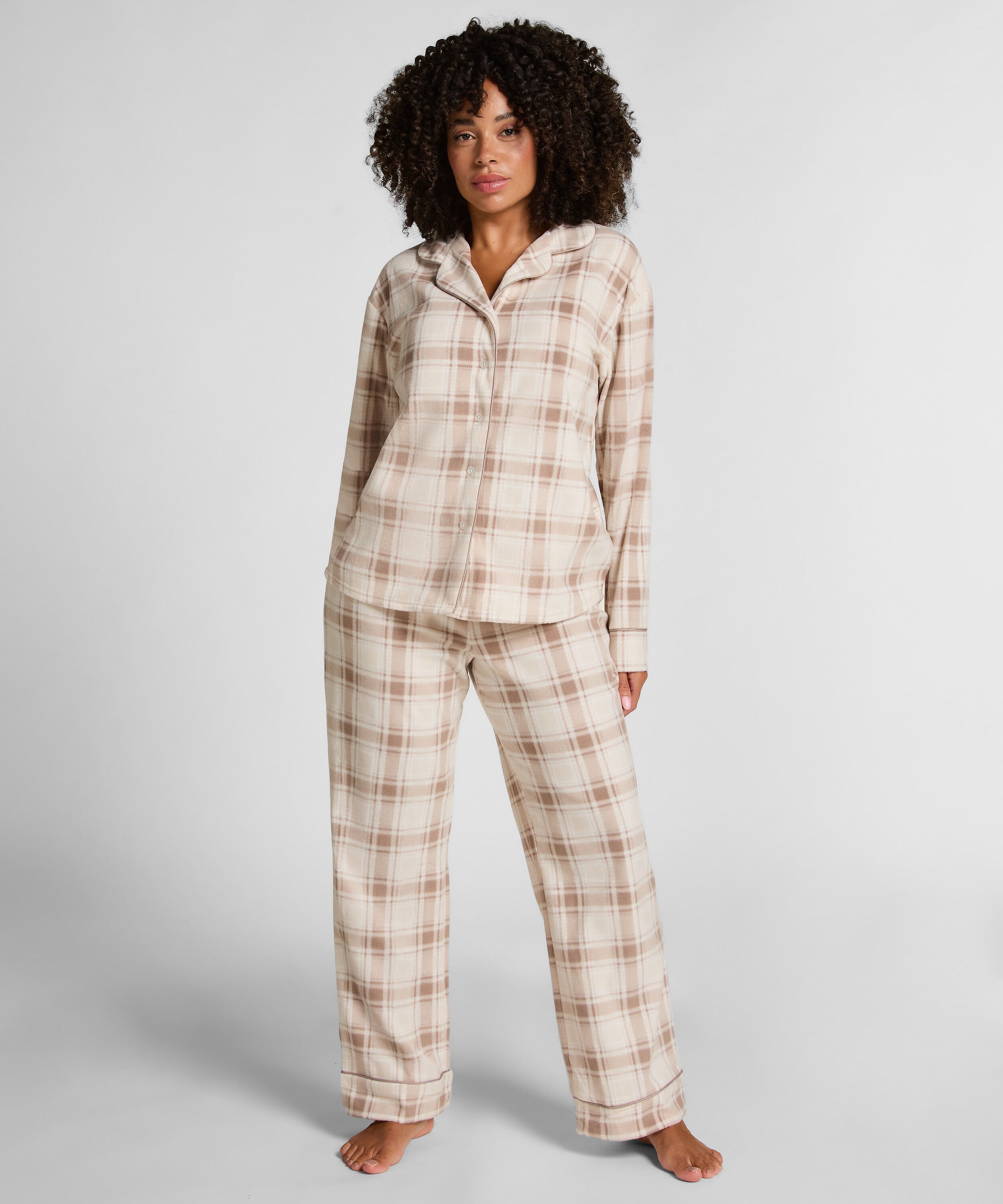 Polar fleece pyjamaset, Wit
