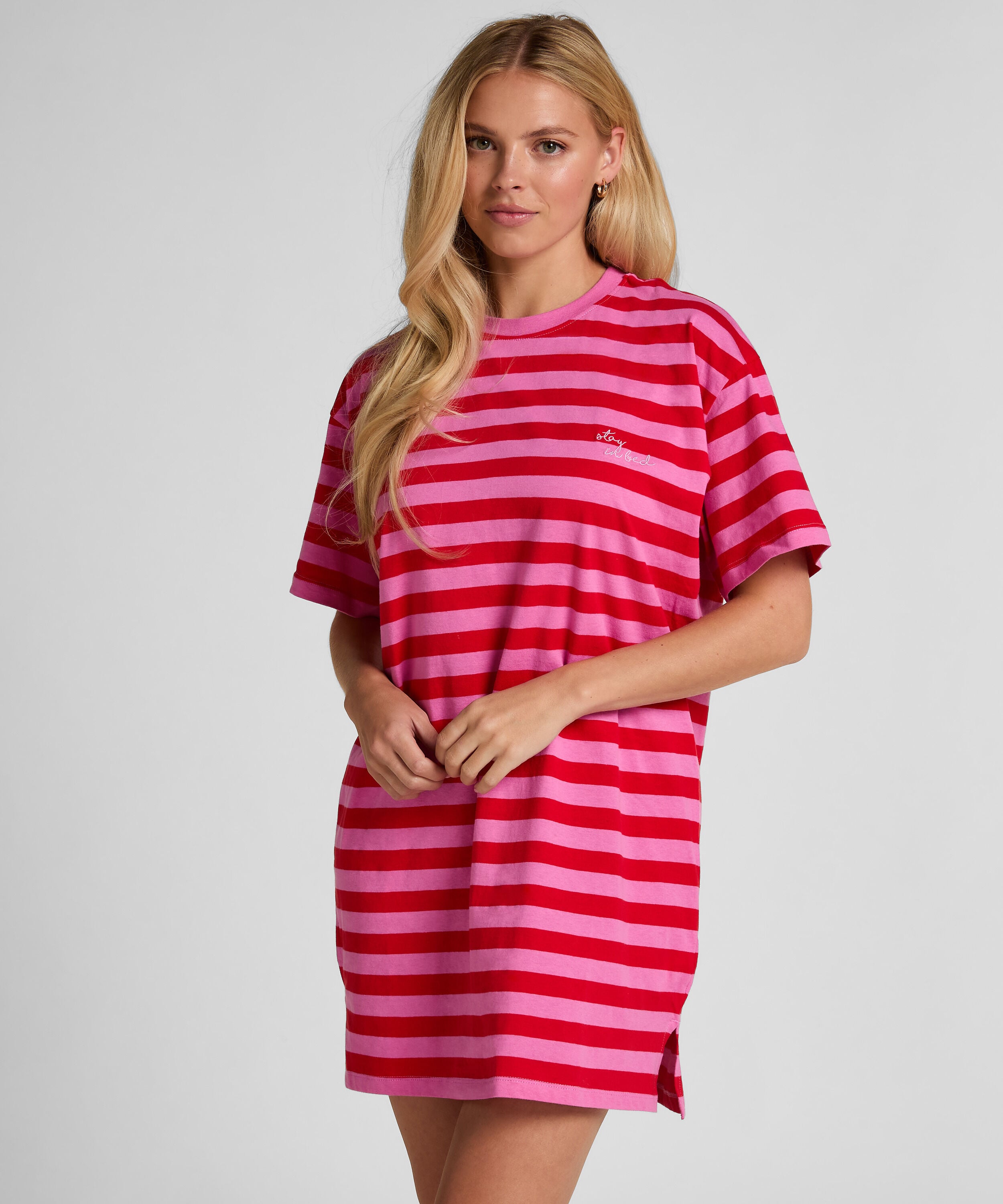 Nachthemd ronde hals, Roze Nachthemd ronde hals, Roze