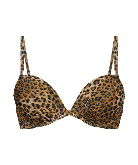 Voorgevormde beugel bikinitop Leopard, Bruin