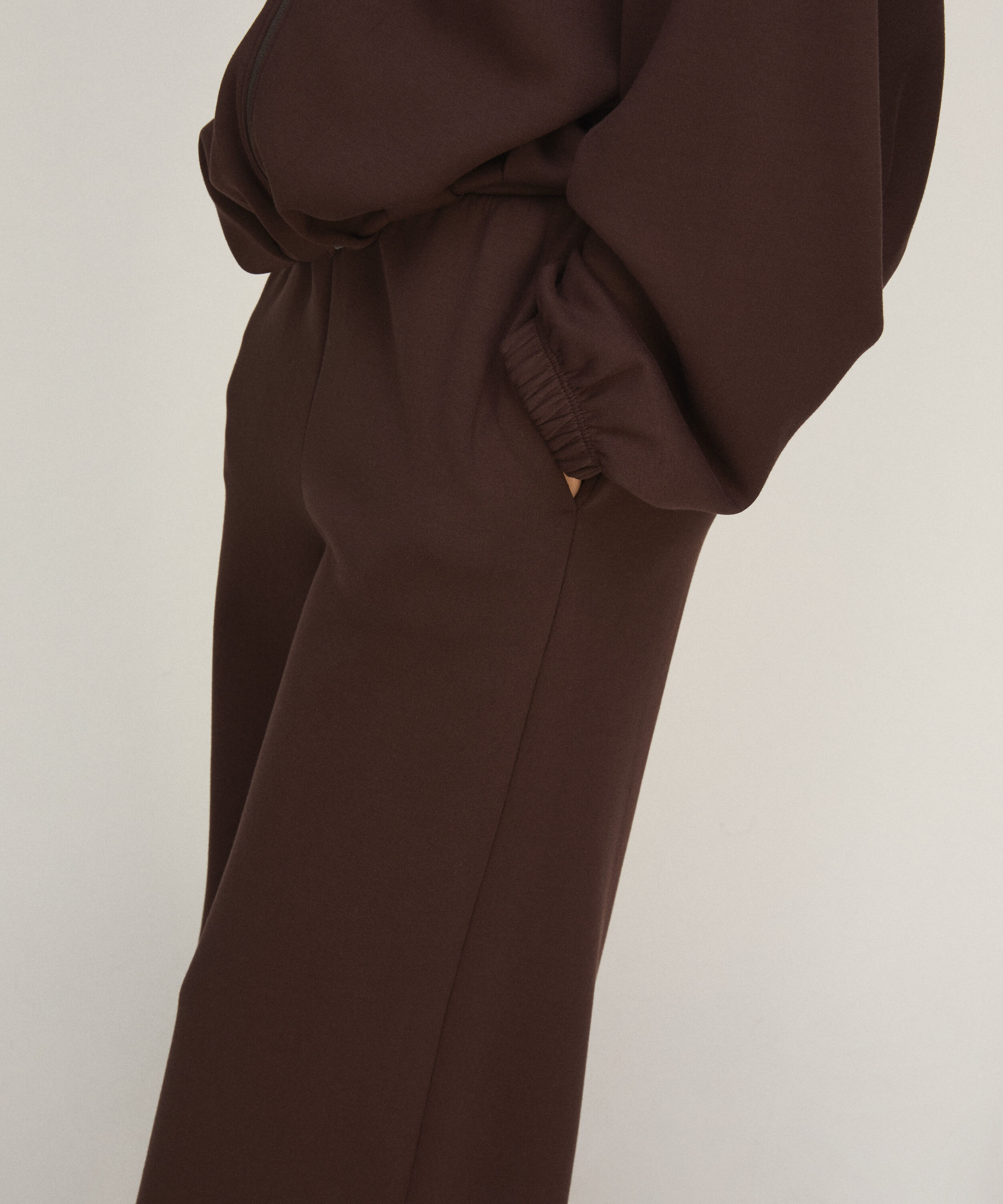 Viscose Broek met Wijde Pijpen, Bruin