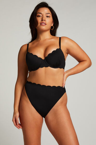 Hunkemöller Rio Bikinibroekje Scallop Zwart