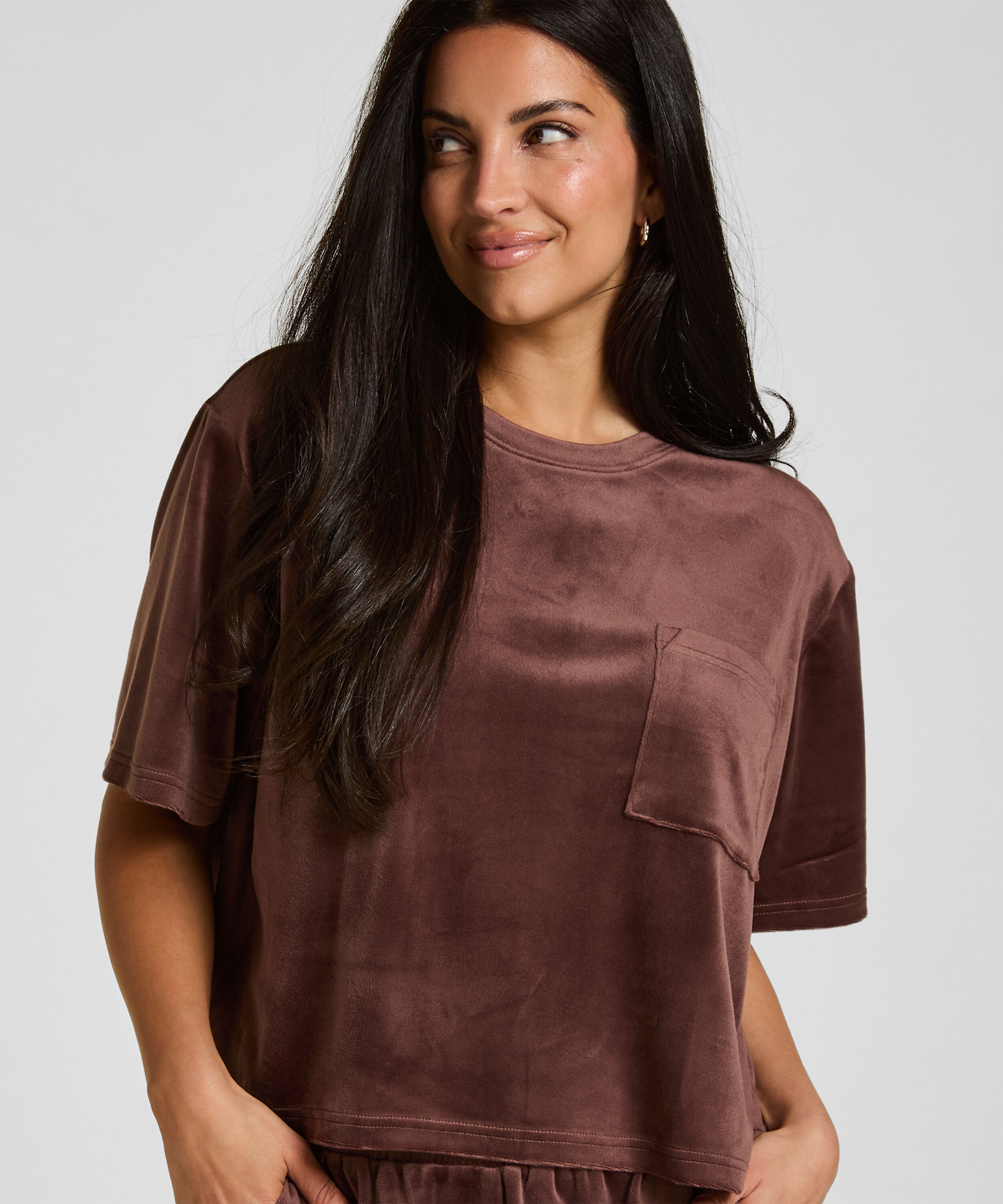 Top Velours Pocket, Groen