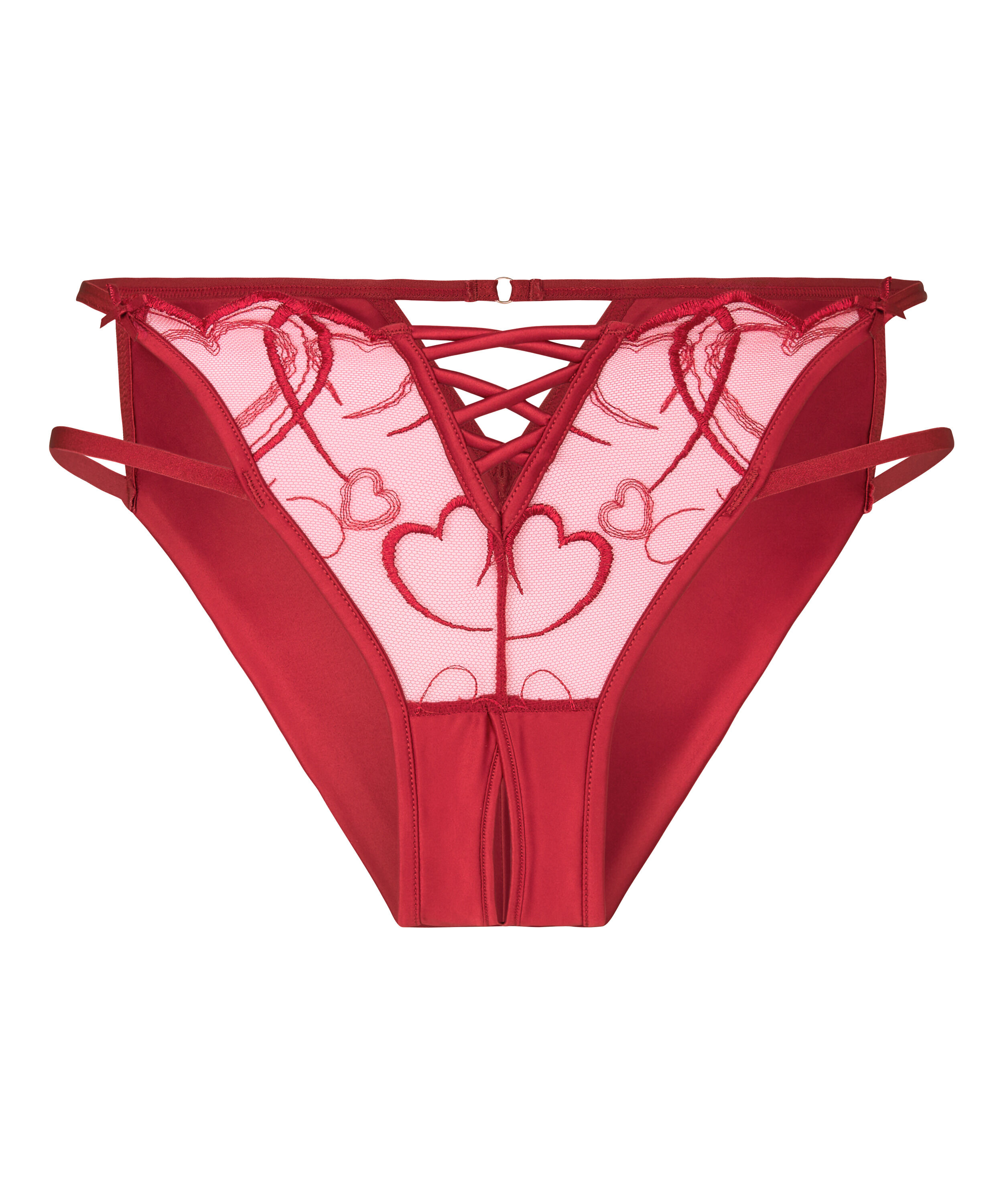 Hoog uitgesneden brazilian Olivia, Rood
