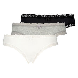 3 paar brazilian katoen, Zwart